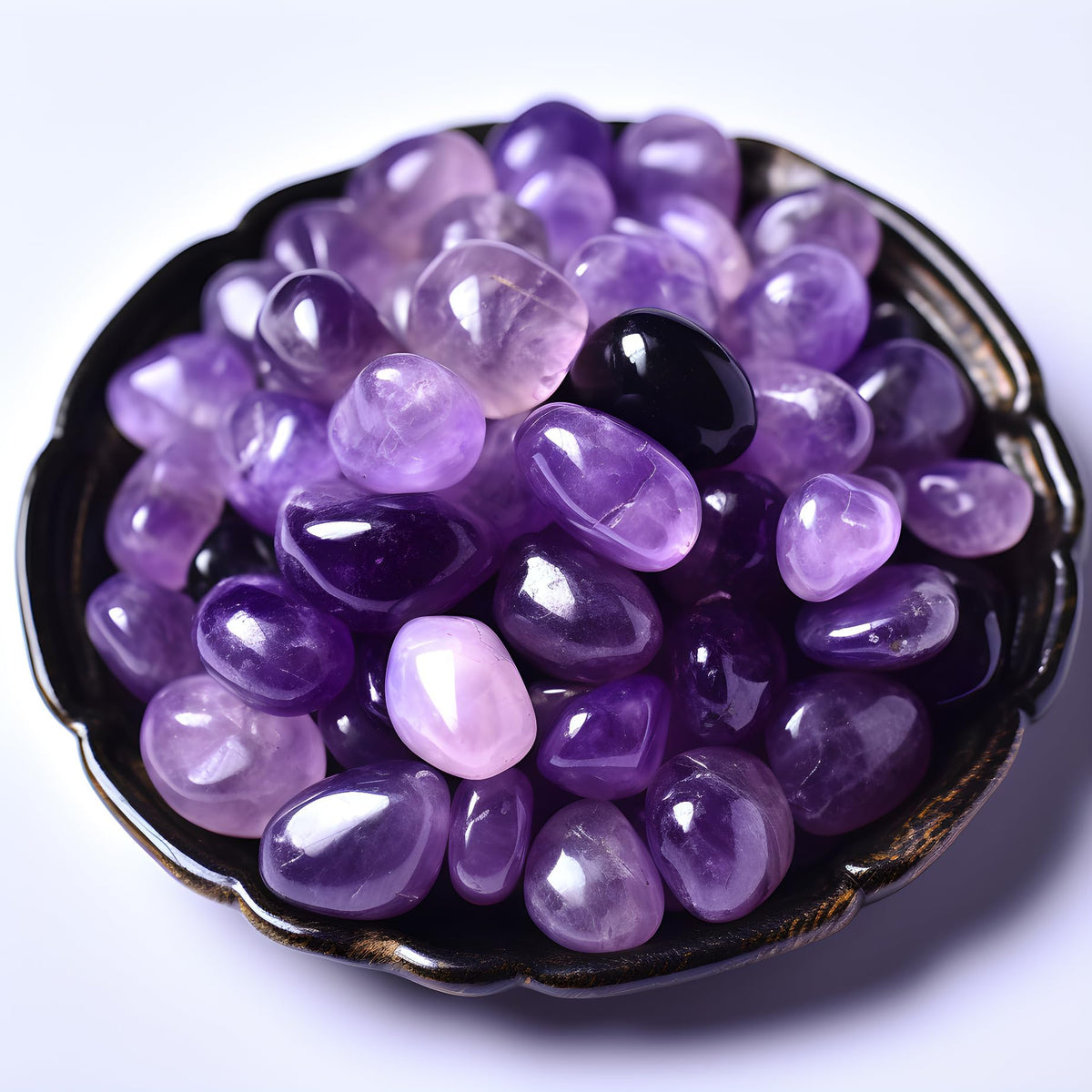 SigMntun Polished Amethyst Crystals - 0.5" 10 oz Handpicked Natural Tumbled Gemstones Rocks, Pebbles for Reiki, Chakra, Healing Home Decor