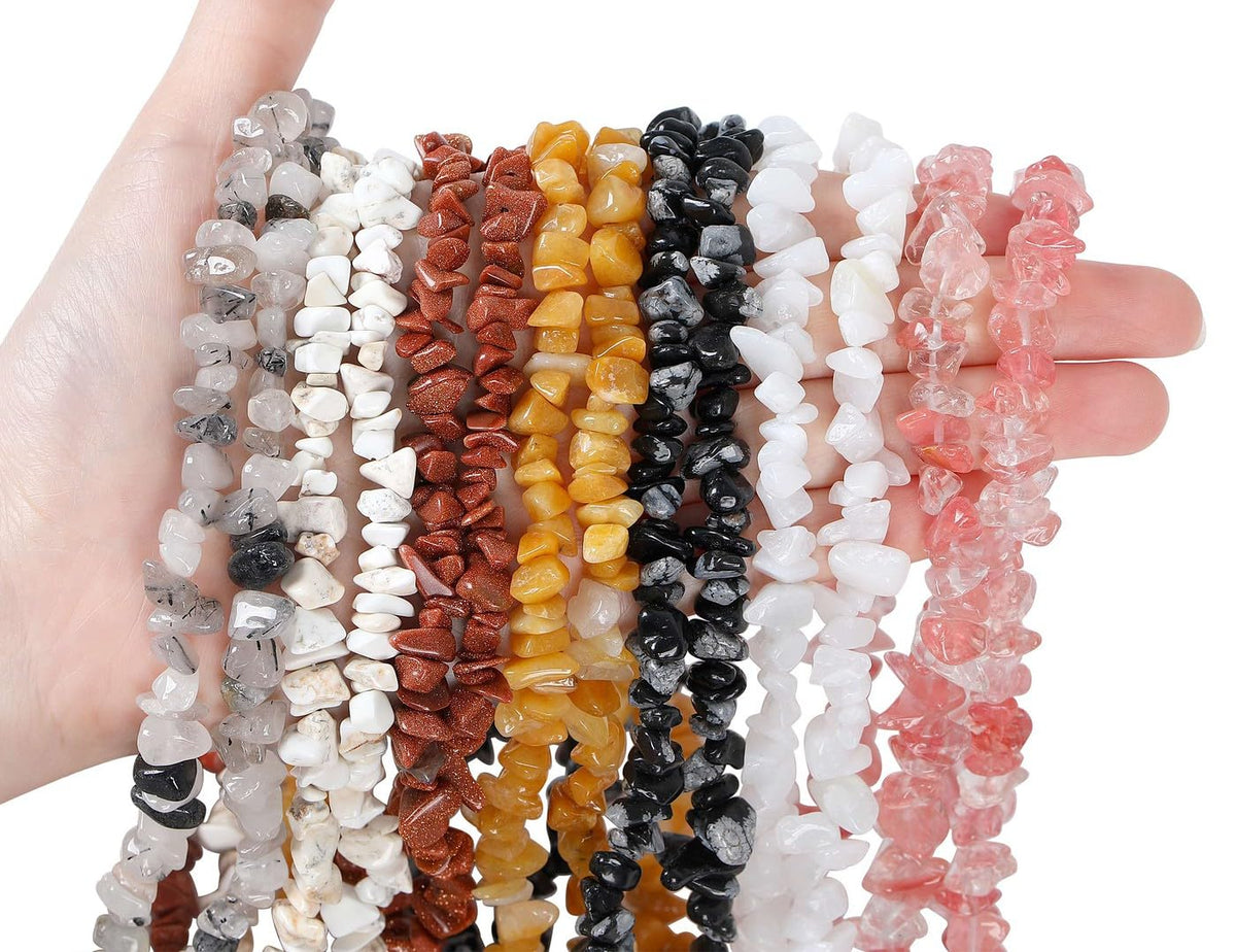 LAIDANLA Gold Sandstone 400pcs Natural Chip Stone Beads 5-8mm Healing Crystal Irregular Gemstones Drilled DIY Loose Rocks Bead Crystal for Bracelet Earrings Necklace Jewelry Making Crafting