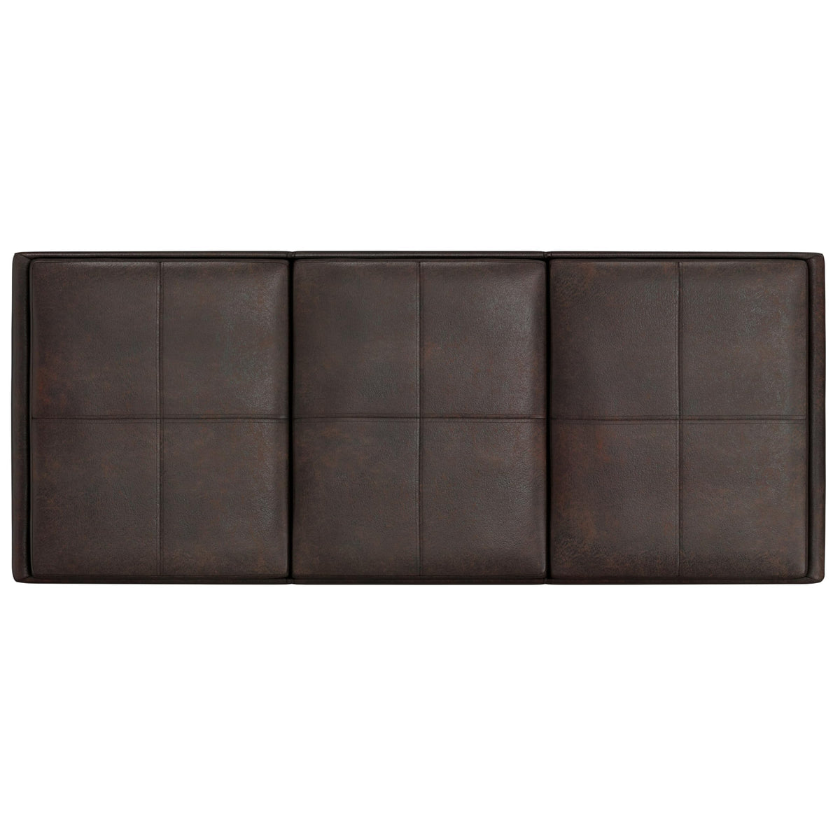 SIMPLIHOME Avalon Storage Ottoman - 42 inch Wide Upholstered Vegan Leather Rectangular Flip-Top Ottoman in Distressed Brown, Contemporary Coffee Table Ottoman for Living Room with Hidden Storage