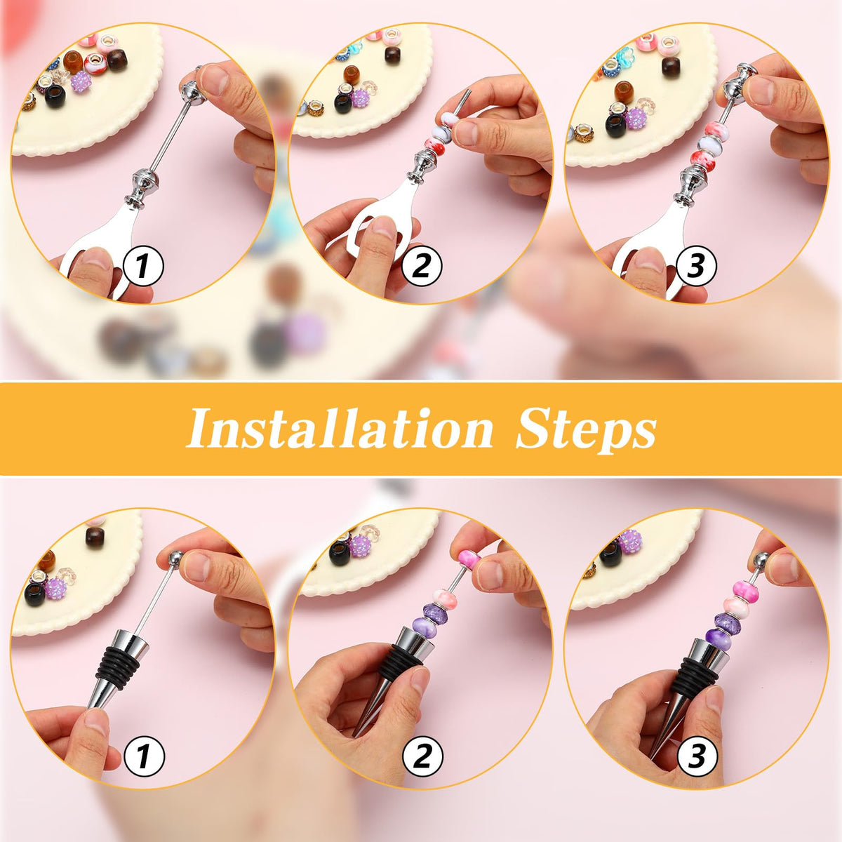 20 Pcs Beadable Wine Stoppers Bulk Beadable Beer Opener Set 10 Decorative Beaded Wine Bottle Stopper 10 Alloy Reusable Bottle Opener for DIY Crafts Fall Halloween Bar Party Favor Gifts