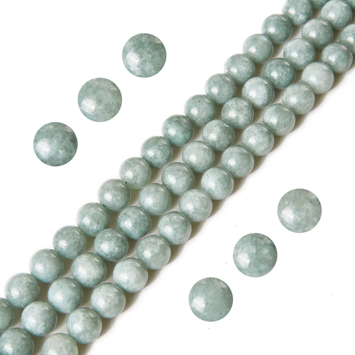 60pcs 6mm Burmese Jade Beads Natural Gemstone Beads Round Loose Beads for Jewelry Making