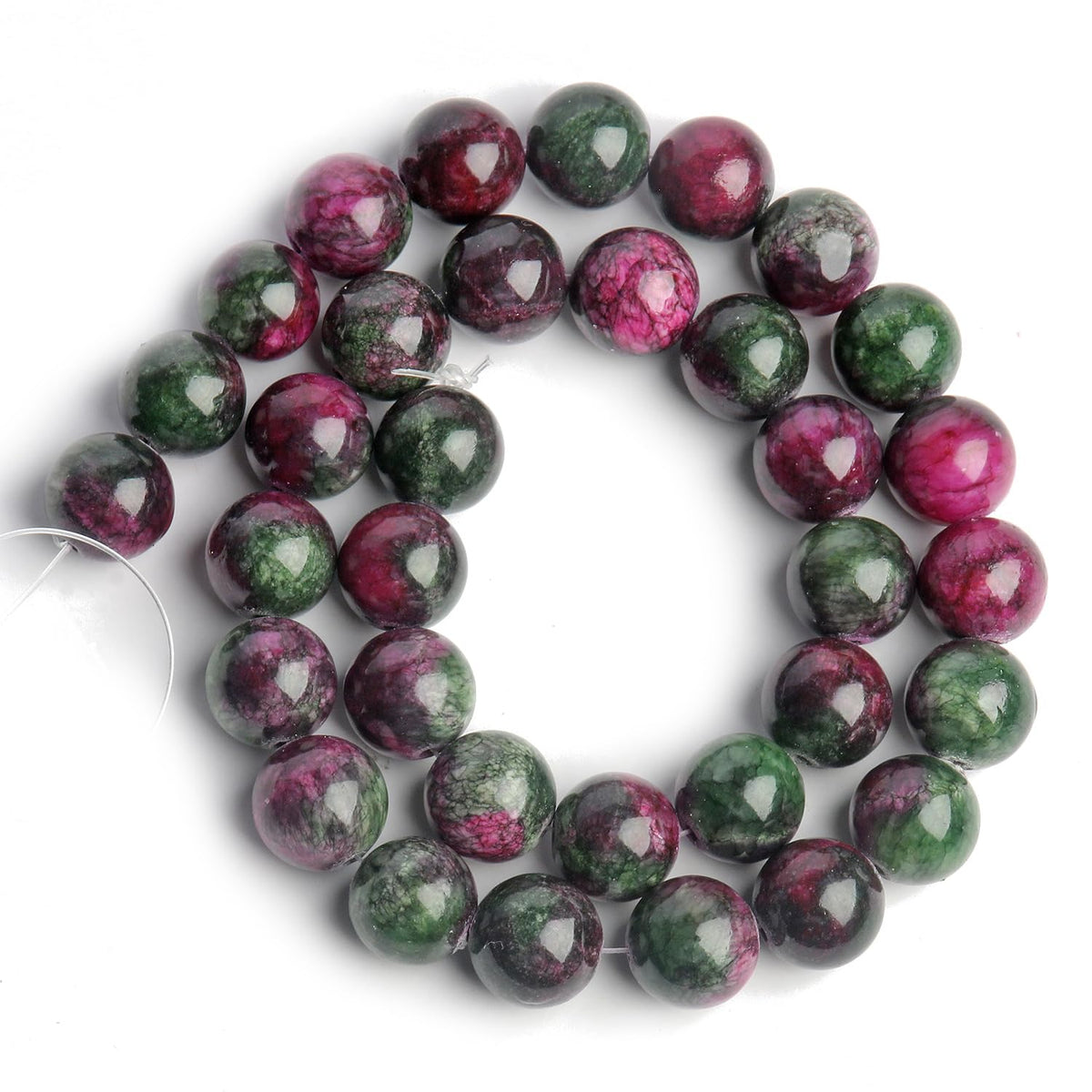NITOPUPU 10mm 37pcs Tourmaline Persian Jade Natural Stone Beads for Jewelry Making Supplies, Round Crystal Beads for Bracelets Necklace DIY Crafts