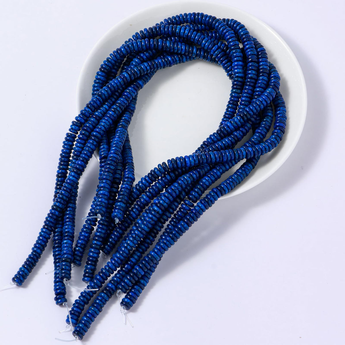 Natural Lapis Lazuli Disk Stone Spacer Beads 6x2mm 38cm/str Flat Rondelle Loose Semi Gemstone Caps for Making Bracelets Necklace