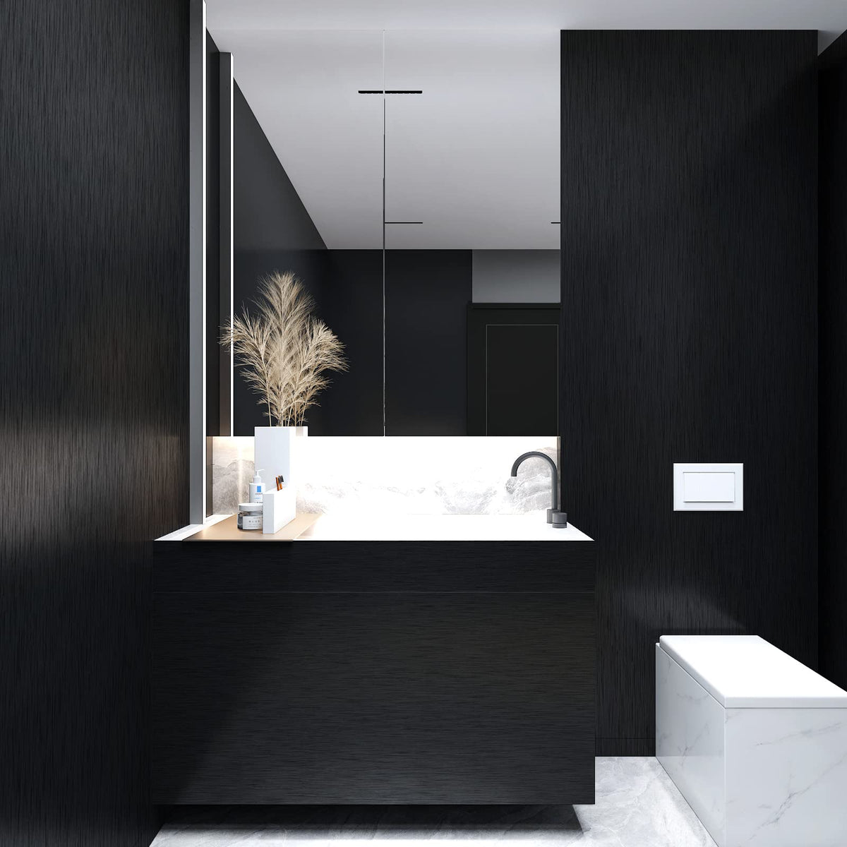 CRE8TIVE Brushed Black Stainless Steel Contact Paper for Appliances 24"x118" Black Peel and Stick Wallpaper Metallic Heat Resistant Waterproof Self Adhesive Vinyl for Kitchen Dishwasher Fridge Cabinet