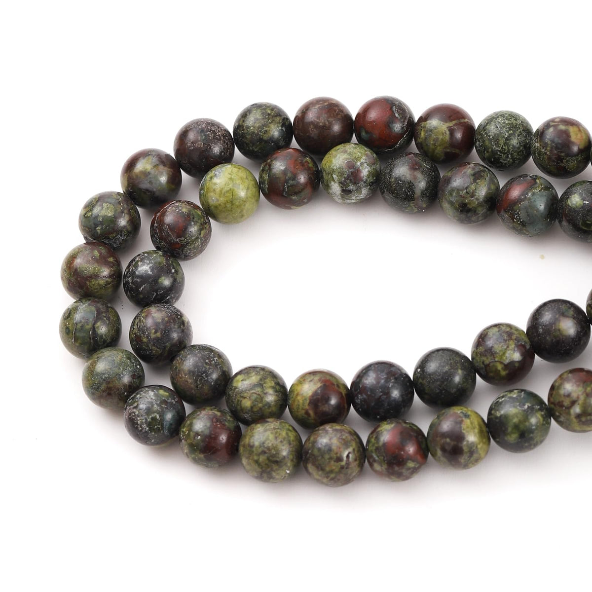 8mm 45pcs DIY Natural Dragon Blood Stone Beads Round Healing Crystal Gemstone Loose Beads for Jewelry Making Handmade Bracelet Necklace