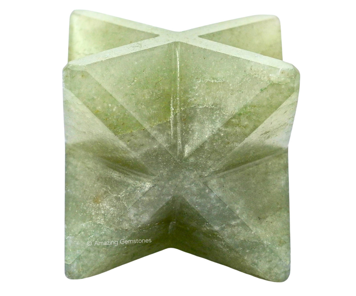 Amazing Gemstone Green Aventurine Merkaba Crystal - 1.5 Inches Metaphysical Merkaba Star for Meditation - Energetic Tetrahedron Crystal and Healing Stones for Spiritual Growth and Healing (35-40mm)