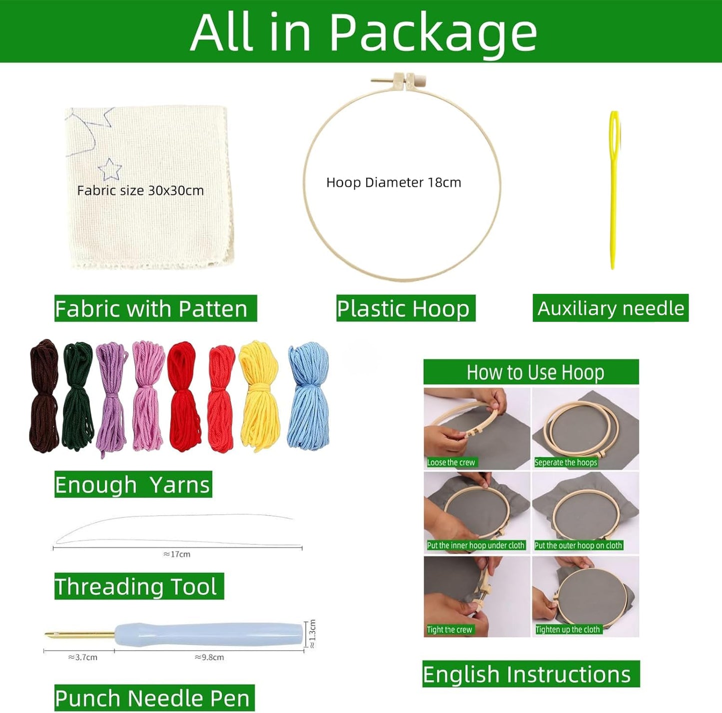 Punch Needle Kit for Beginners, Punch Stitching Kit for Adults, Needle Punch Kits for Adults, Squirrel Holding a Pine Cone, DIY Embroidery Set for Art Crafts & Festival Decoration