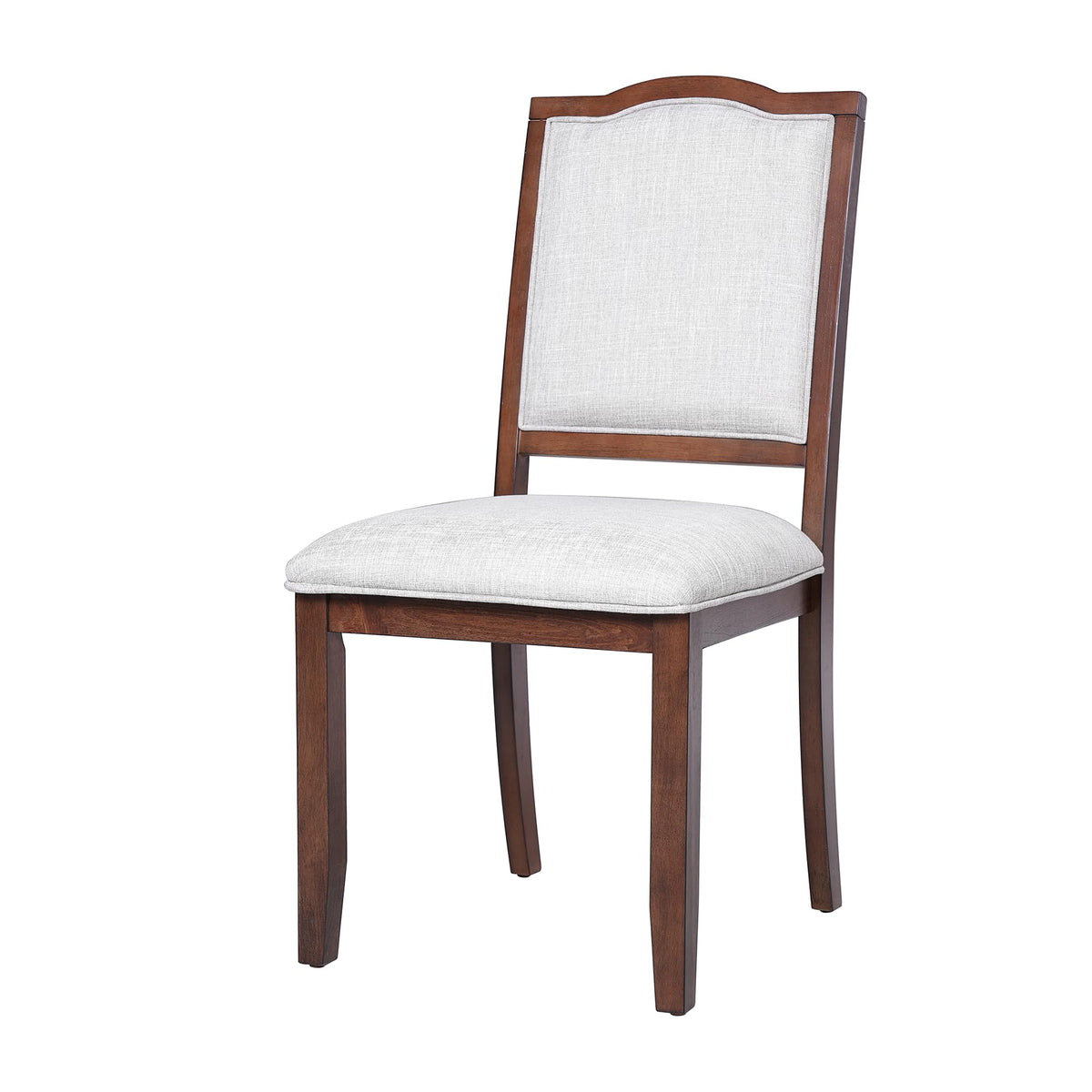 Ball & Cast Farmhouse Dining-Chairs Set of 4, High Back Wood Frame Dining Room Chair with Padded Seat, Modern Upholstered Kitchen Island Seating, 4 Pack Mid-Century Chairs, Cherry&Beige