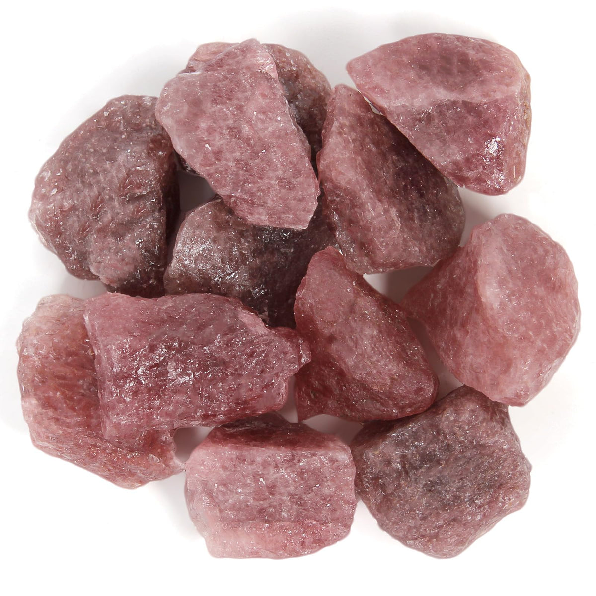 1.1lb Bulk Raw Red Strawberry Quartz Rough Crystal-Natural Red Strawberry Quartz Raw Stones Crystal for Tumbling, Cabbing, Decoration, Polishing, Wire Wrapping, Wicca & Reiki Crystal Healing