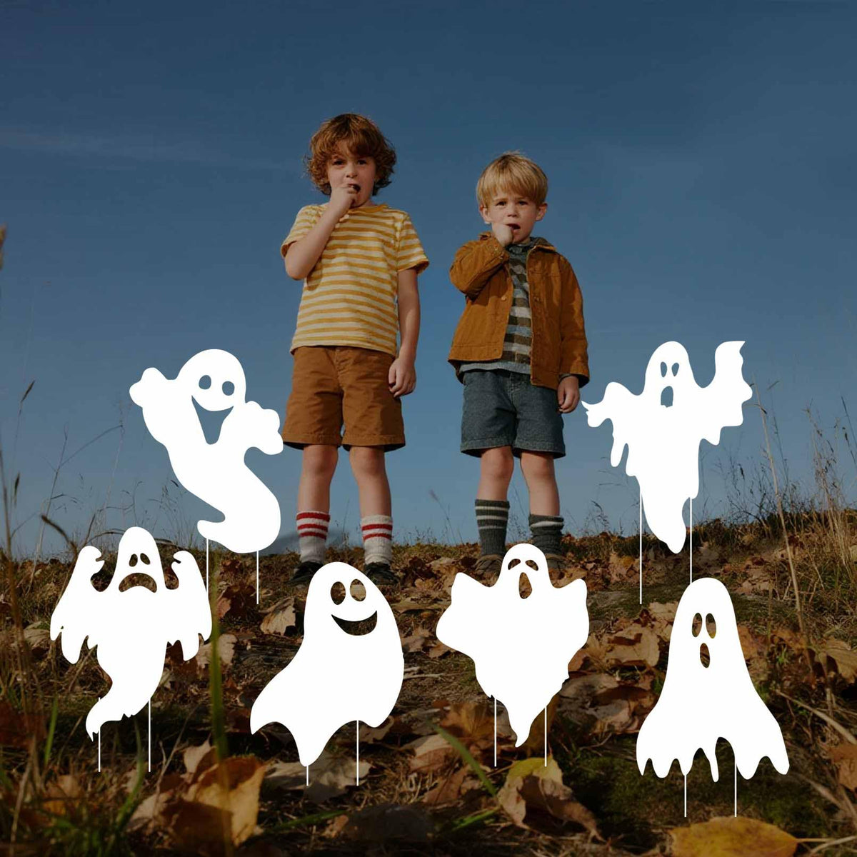 Halloween Ghost Yard Stakes - 6PCS Spooky Ghost Lawn Decorations with Eerie Faces, Outdoor Scary Decor for Garden, Yard, Porch Halloween Home Decoration with Ghost Yard Signs & Ghost Lawn Stakes
