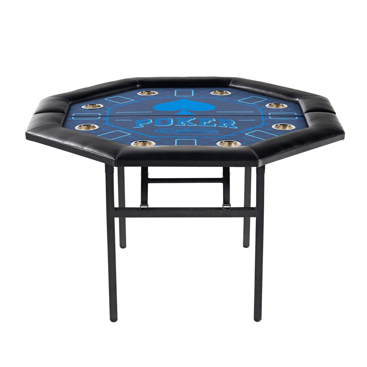 Barrington 48-in Poker Table with Folding Legs and Drink Holders for 8 Players Perfect for Game Rooms