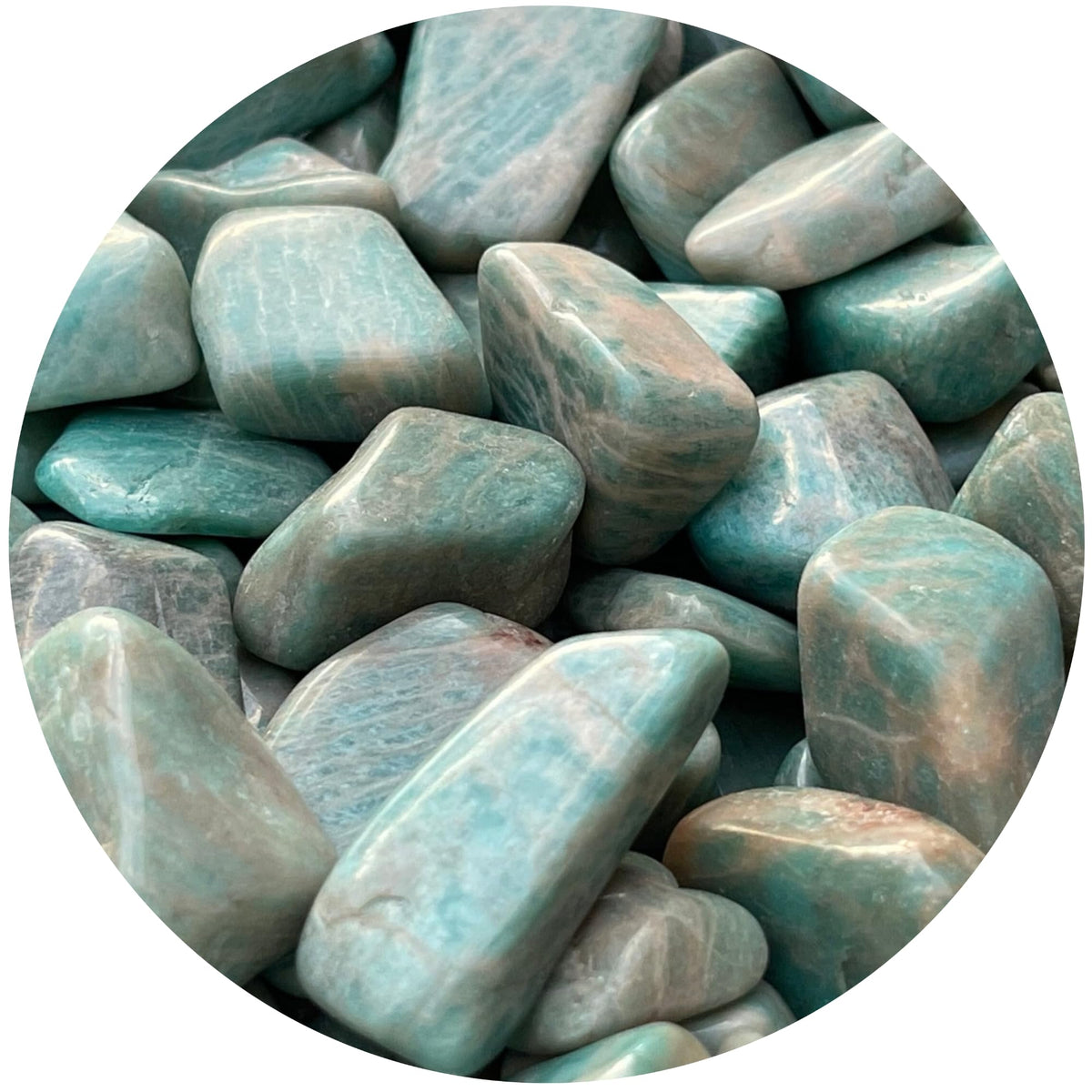 WHOLESALE Amazonite Tumbled Stones, Polished Amazonite Gemstone, Amazonite Polished Rocks (Amazonite, 0.25 Pound)