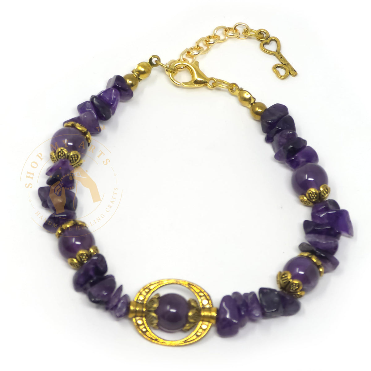 Shop My Arts Amethyst Bracelet for Women - Birthday Gifts for Women Mom with Authentic Crystals and Healing Stones