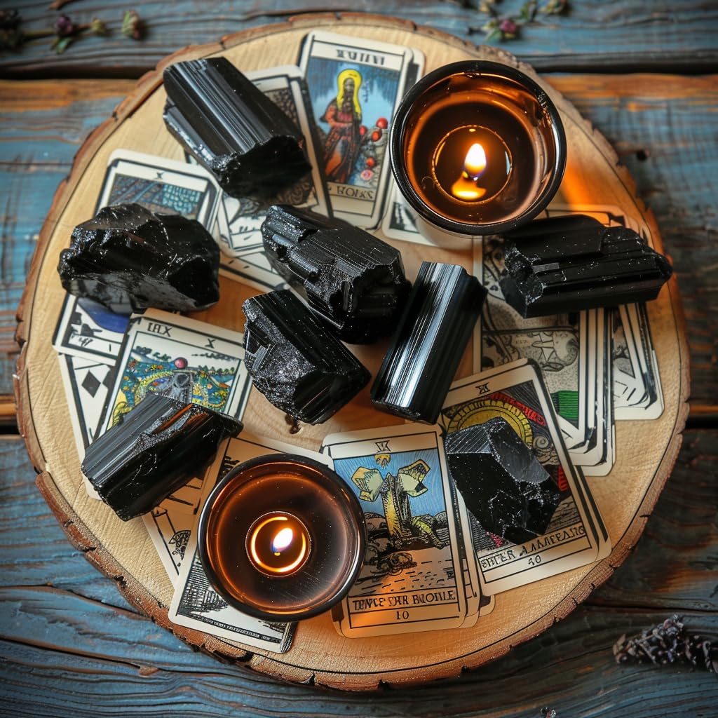 Luckeeper 1 lb Black Tourmaline Bulk Raw Crystals and Healing Stones for Tumbling, Wire Wrapping, Wicca Reiki,Meditation