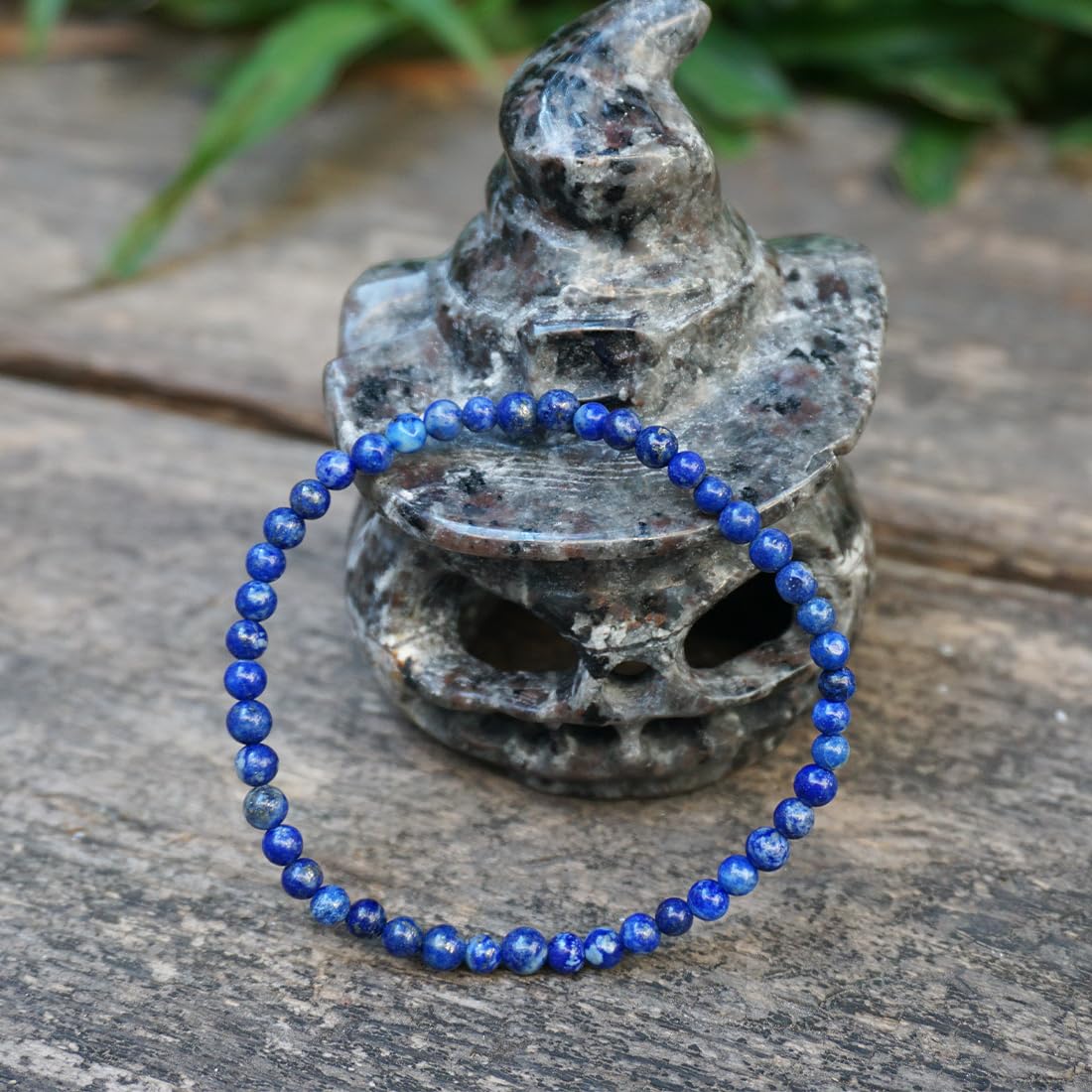 4mm Lapis Lazuli Bracelet | Natural Royal Blue Throat & Third Eye Chakra Crystal Gemstone Beads - Handmade Meditation Protection Jewelry | Beading Tool Kit - Fits for 6-7 inch Xsmall Wrist