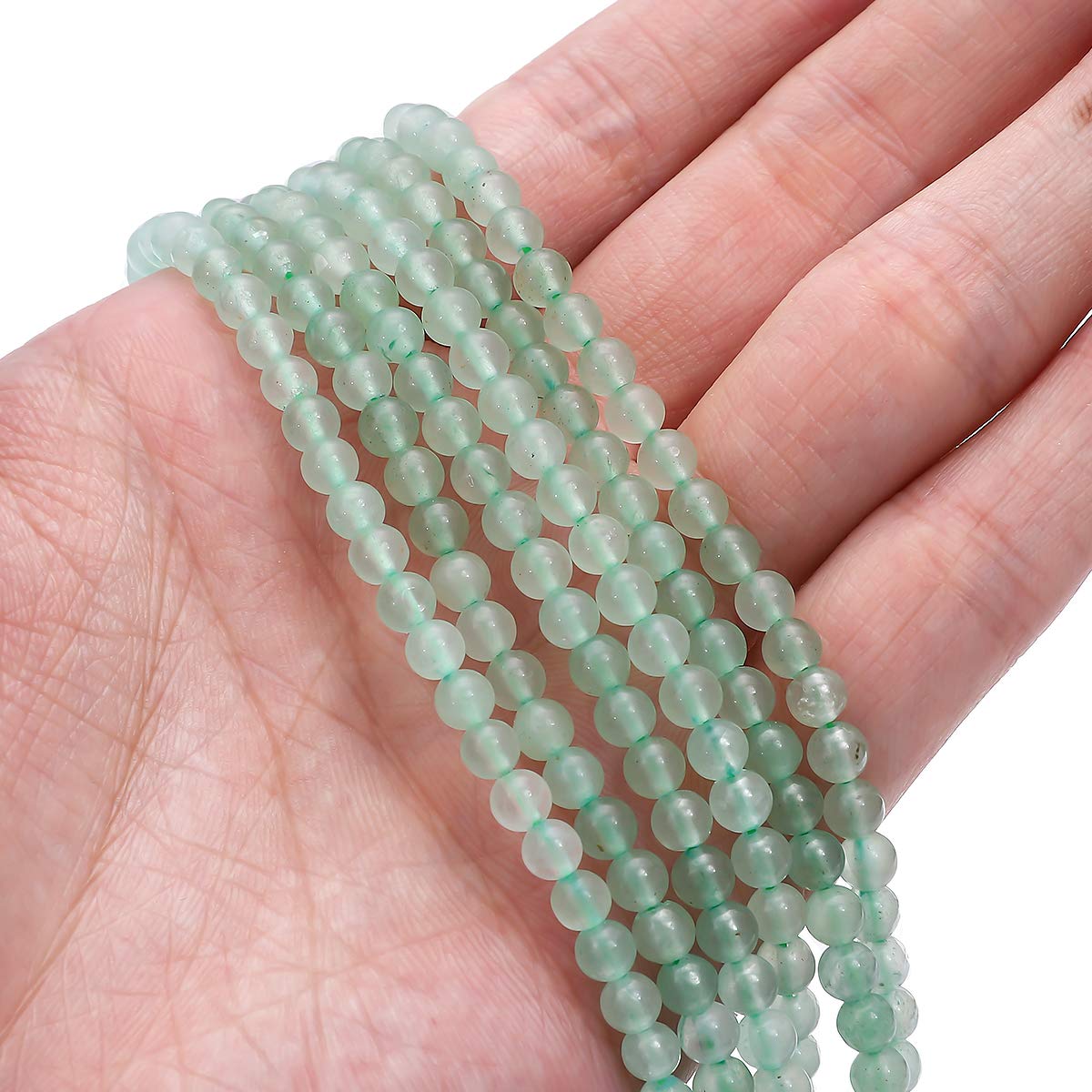 BEADIA Natural Green Aventurine Jade Stone Round Loose Semi Gemstone Beads for Jewelry Making 4MM 38cm/Strand