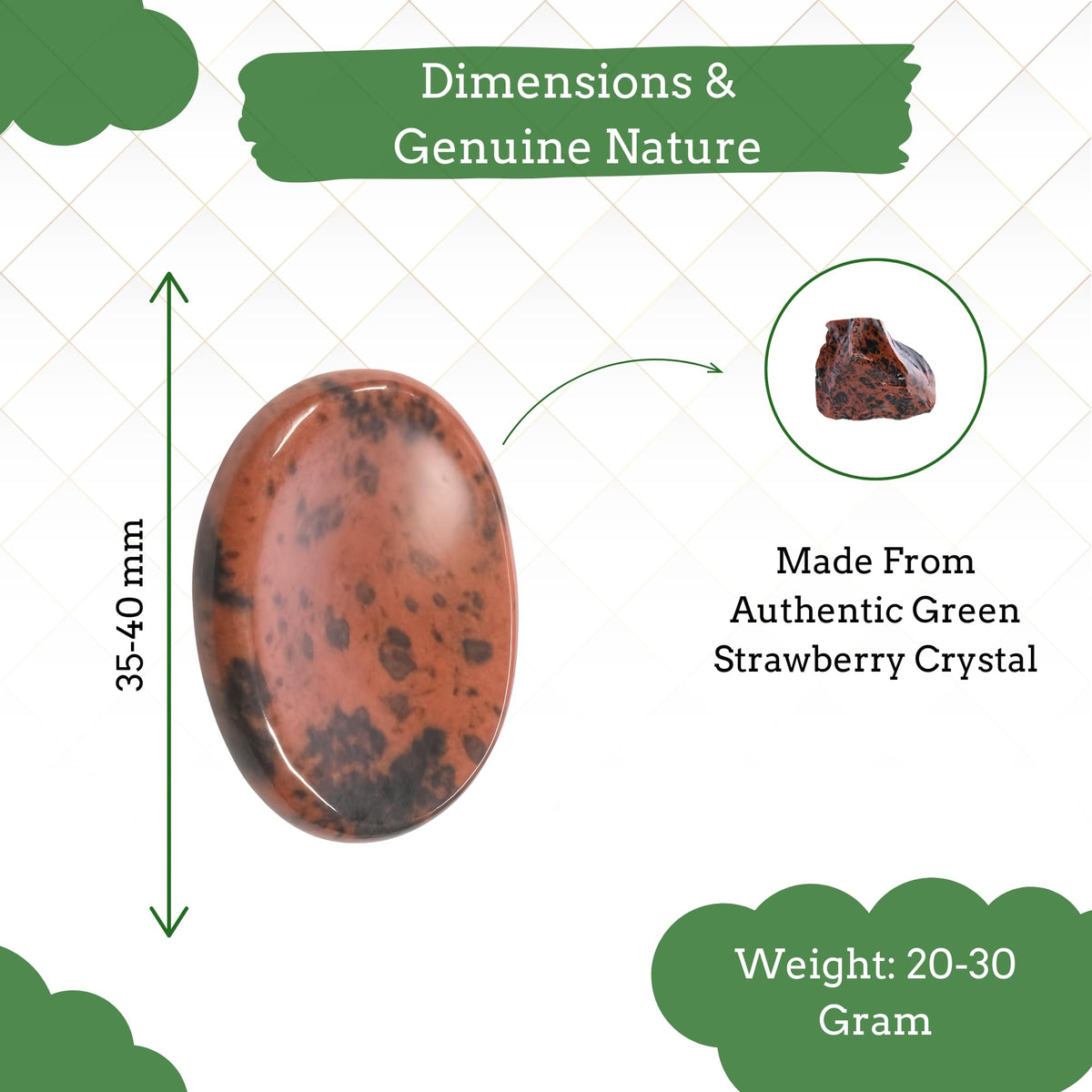 Anaya Agate Mahogany Obsidian Worry Stones Certified Crystal Thumb Worry Stone for Anguish, Relaxing and Soothing Balance Stones for Meditation Stress Relief Crystals and Healing Stones for Men, Women