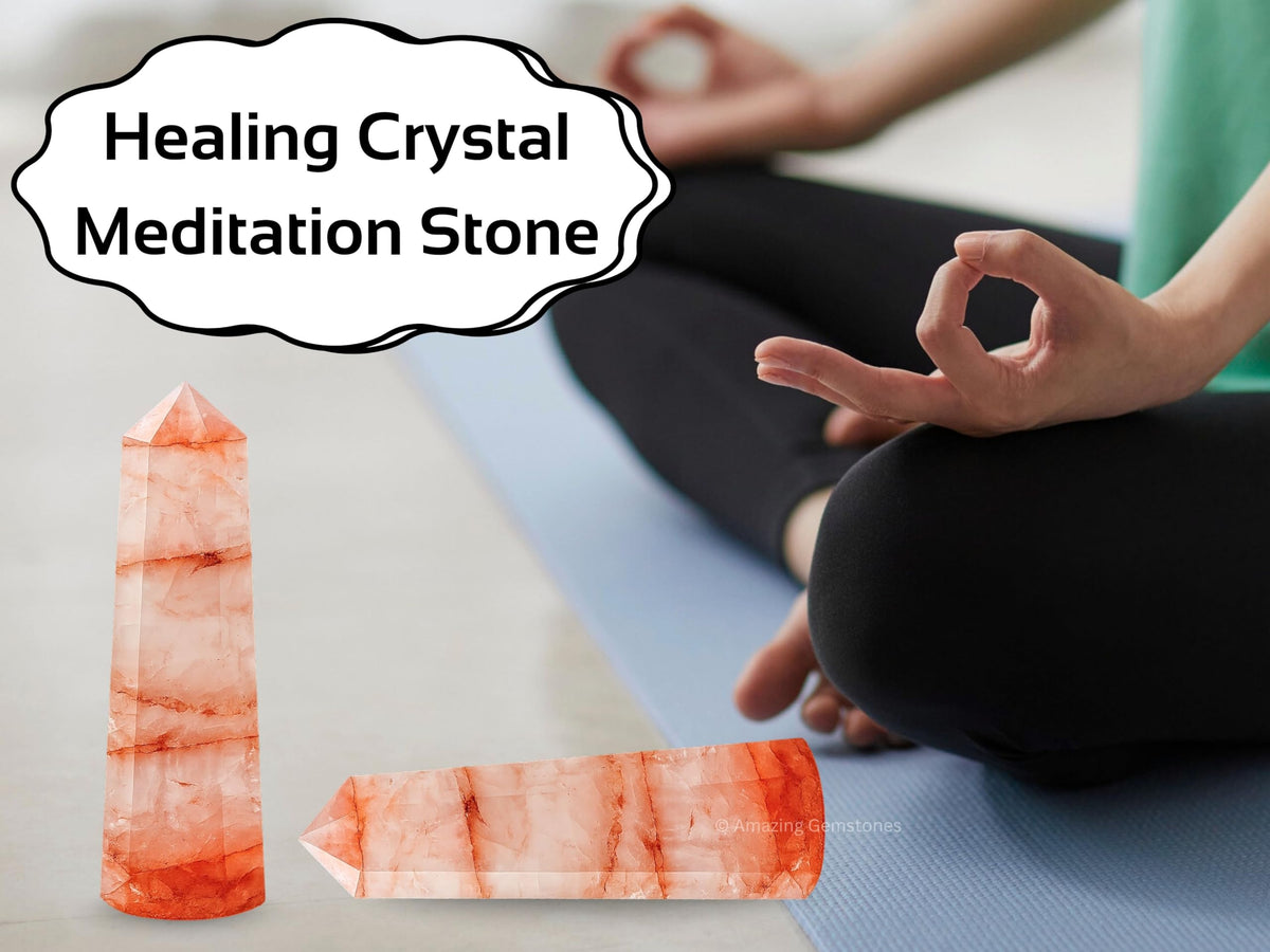 Amazing Gemstone Red Hematoid Quartz Crystal Towers - Natural Healing Crystal Point Obelisk for Reiki Healing and Crystal Grid (3" to 4" INCH)