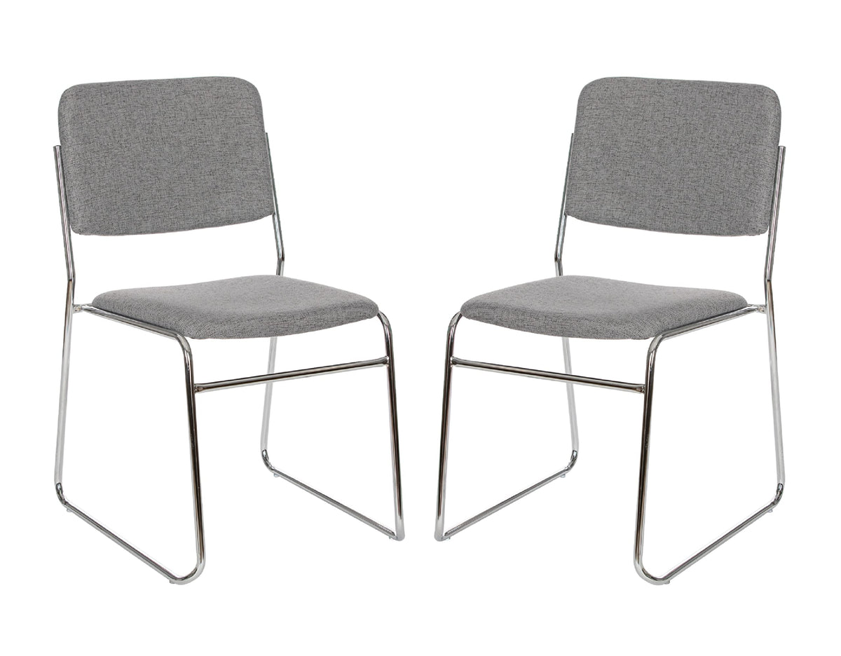 OEF Furnishings OEF8652/2 Commercial-Grade Fabric Padded Stack Chair (Classic Gray, 2-Pack)