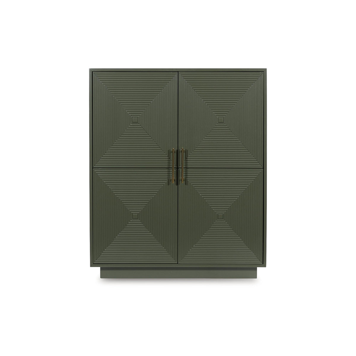 Signature Design by Ashley Geirwood Contemporary Accent Cabinet with Shelf and Geometric Pattern, Green