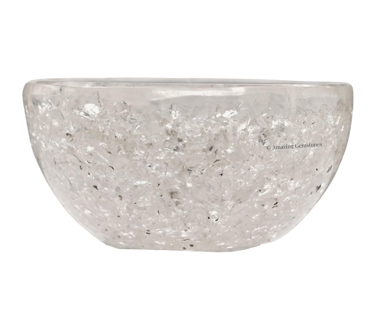 Amazing Gemstone Clear Quartz Orgonite Orgone Crystal Gemstone Bowl - 2" Orgonite Clear Quartz Crystal Bowl for Meditation, Crystals and Healing Stones Gift and Protection