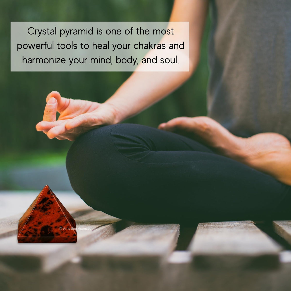 Amazing Gemstone Mahogany Obsidian Pyramid Crystal Healing Stones - 1" Great Pyramid Figurine of Natural Stone Pyramid for Meditation, Reiki, Chakra Balancing and Crystal Pyramids Grid