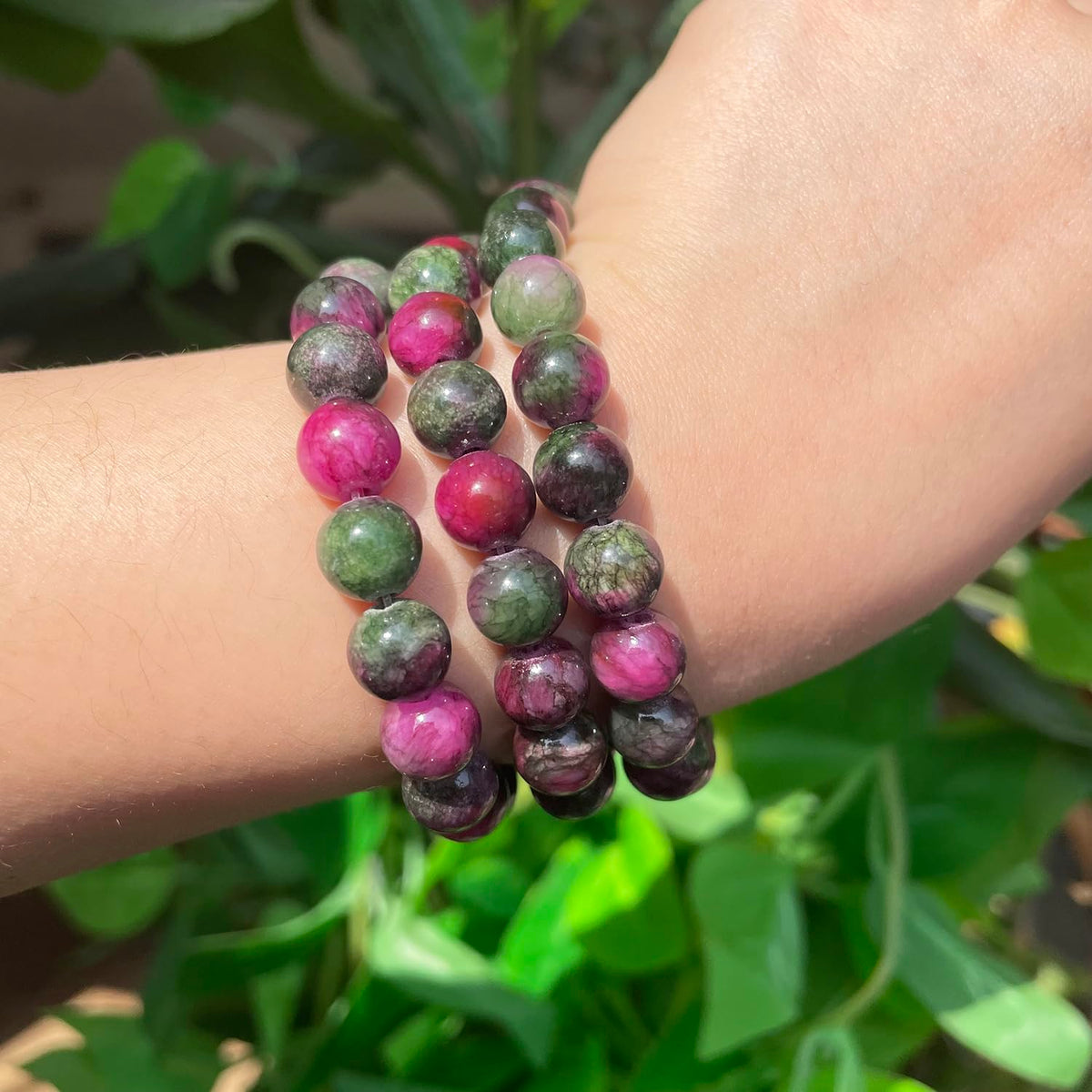 Yochus 50pcs 8mm Mixed Persian Jade Energy Healing Round Bulk Gemstone Beads for Jewelry Making Bracelet Necklace Earring DIY