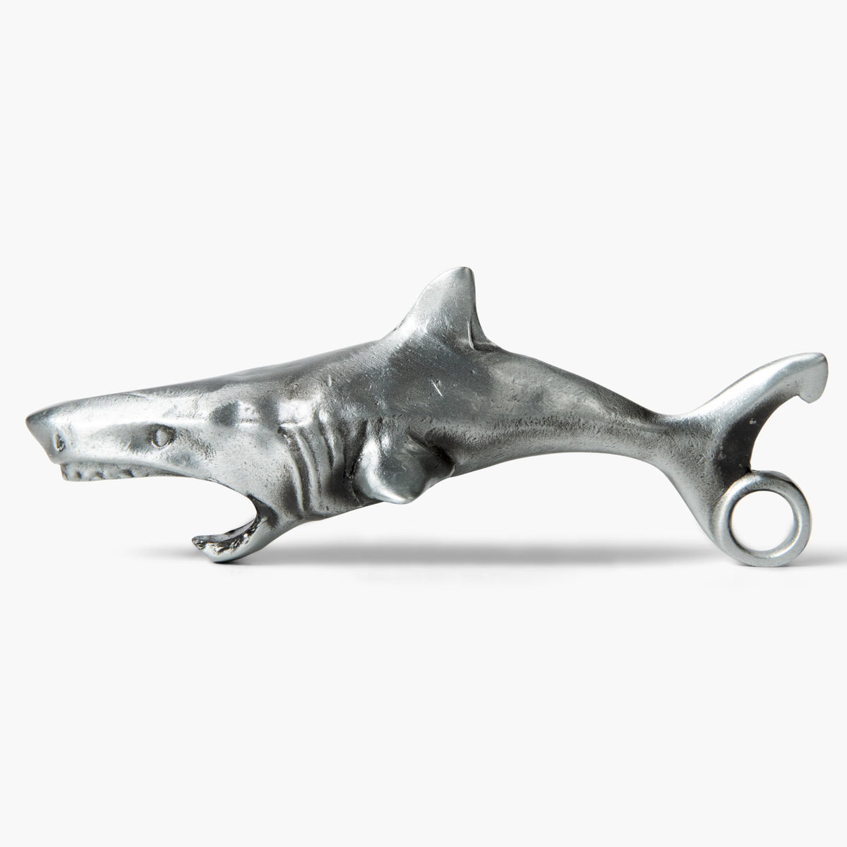 Shark Bottle Opener for Men – Funny Great White Shark Metal Beer Cap Tool – Novelty Coastal Beach Ocean Gift for Father's Day, Christmas Stocking Stuffer, Birthday, Groomsmen – 3.65" x 1.93"