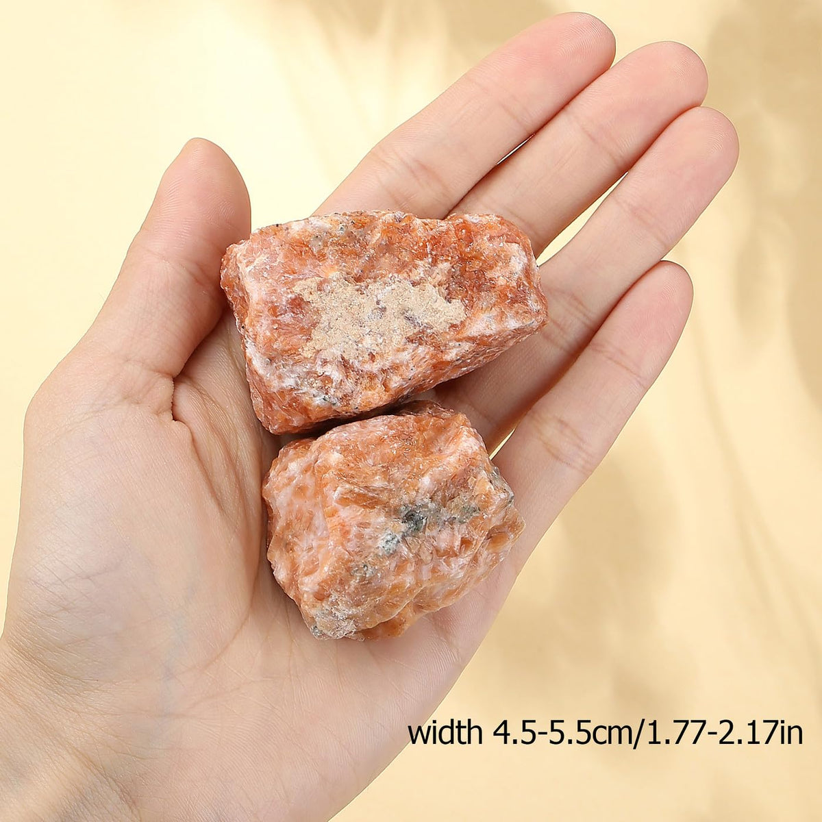 XIANNVXI Sunstone 1.8-2.2" Large Raw Crystals and Healing Stones Natural Rough Crystal Rocks for Decor Gifts Tumbling Cabbing Polishing Fountain Rocks 1PCS
