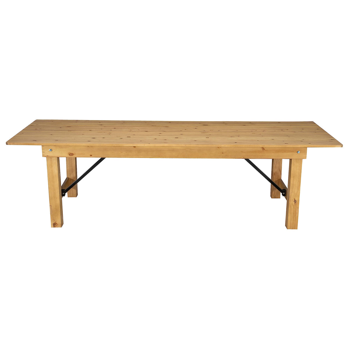 Taylor & Logan Ingles 9' x 40" Rectangular Antique Rustic Light Natural Solid Pine Folding Farm Table