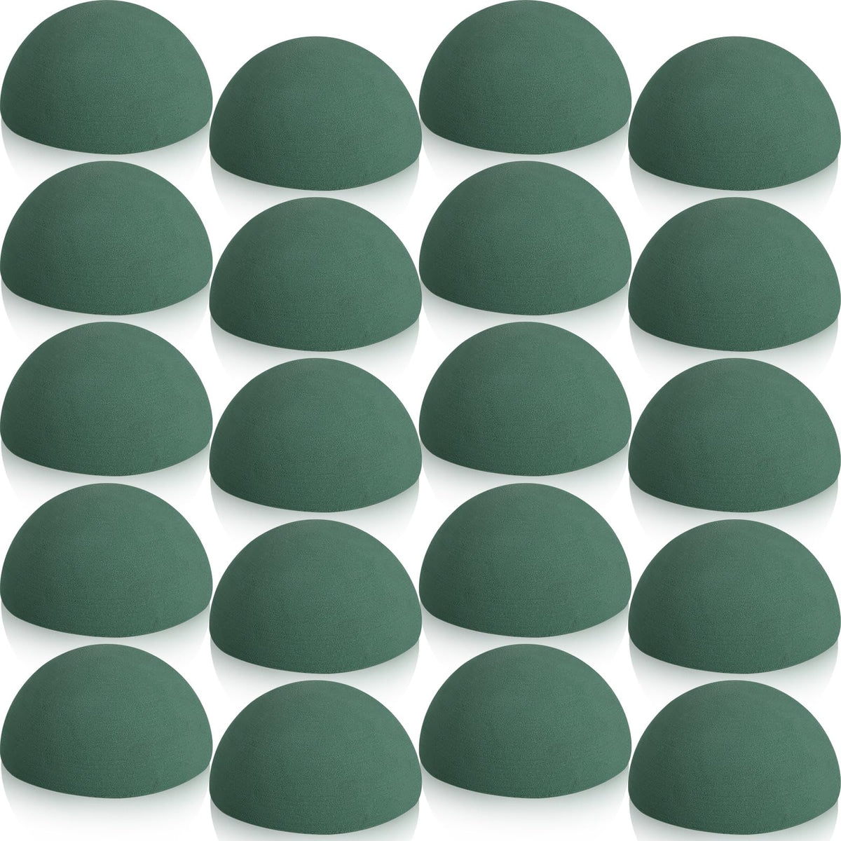 20 Pack Green Decorative Floral Foam for Making Bouquets Half Ball Block Dry Foam Balls Craft Supplies for Artificial Plant Floral Arrangement(3.54 x 1.77 Inch)