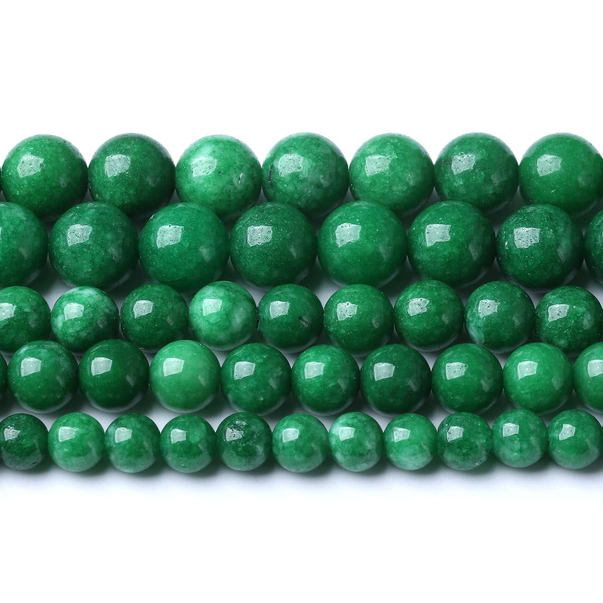 10mm 38pcs Natural Green Cloud Jades Beads Round Loose Gemstone Crystal Energy Healing Power Stone Beads for Jewelry Making DIY Bracelet (10mm, Green Cloud Jades)