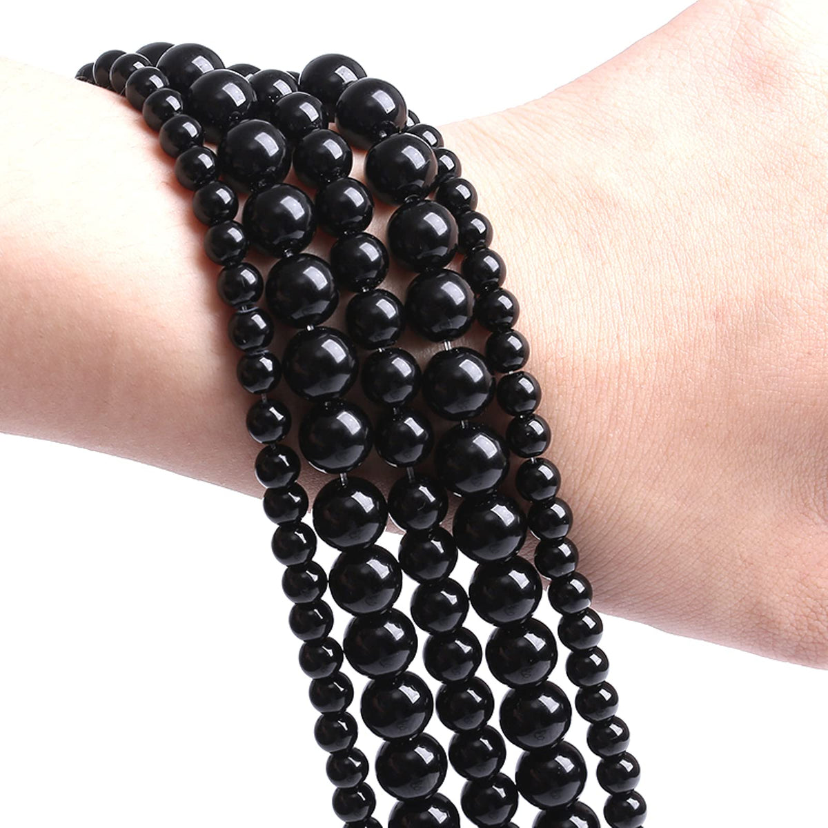 32PCS 12MM Natural Black Agate Stone Beads Round Loose Beads for welry Making DIY Bracelet Necklace Accessory 15 Inches