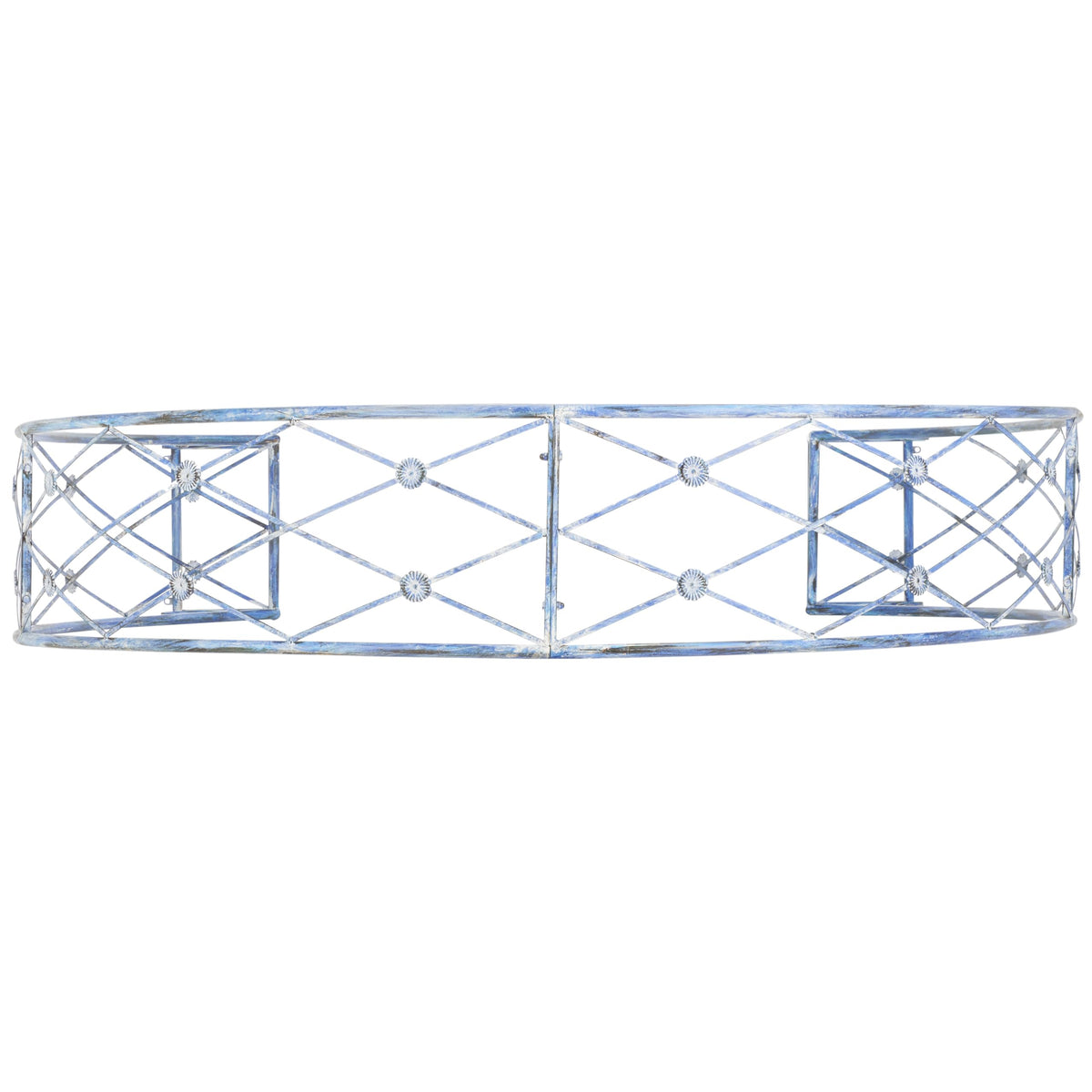 SAFAVIEH Outdoor - Mizell Iron Moon Gateway Garden Arbor - Mossy Blue Iron Metal - Architectural Circular Gateway Design - Ideal for Garden, Yard, Patio, Entryway, 80" W x 17" D x 83.4" H (PAT5036C)
