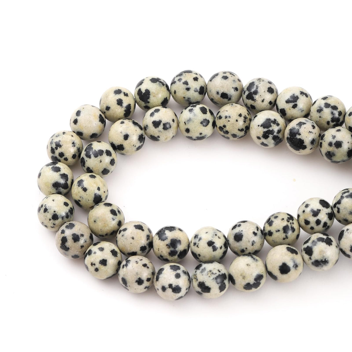 6mm 60pcs DIY Natural Dalmatian Stone Beads Round Healing Crystal Gemstone Loose Beads for Jewelry Making Handmade Bracelet Necklace