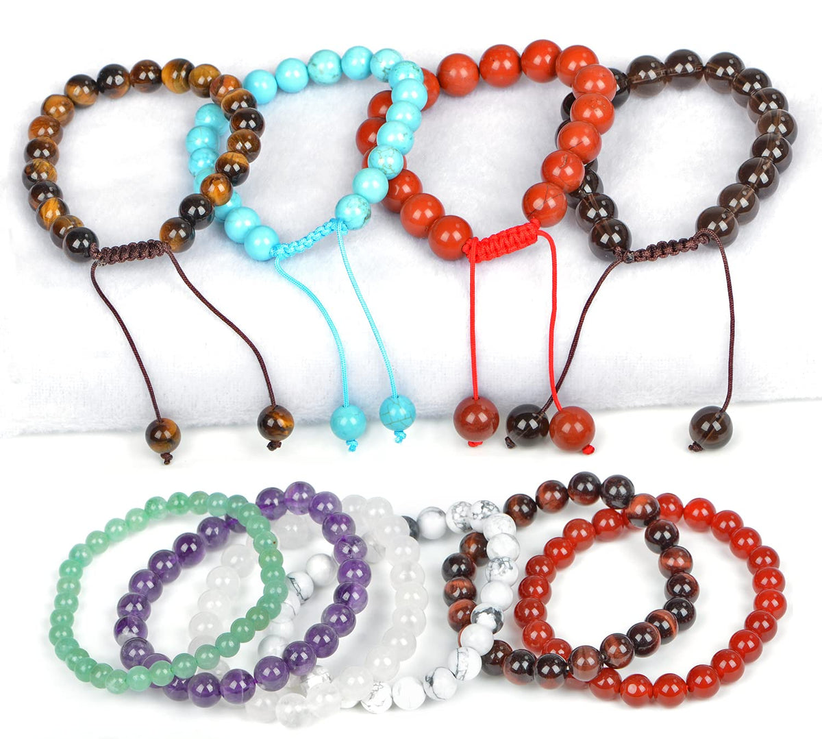 AD Beads Natural Gemstone Round Loose Beads 15" for Bracelet Necklace Earrings Jwelery Making Crafts DIY (6mm, Matte Multicolor Amazonite)
