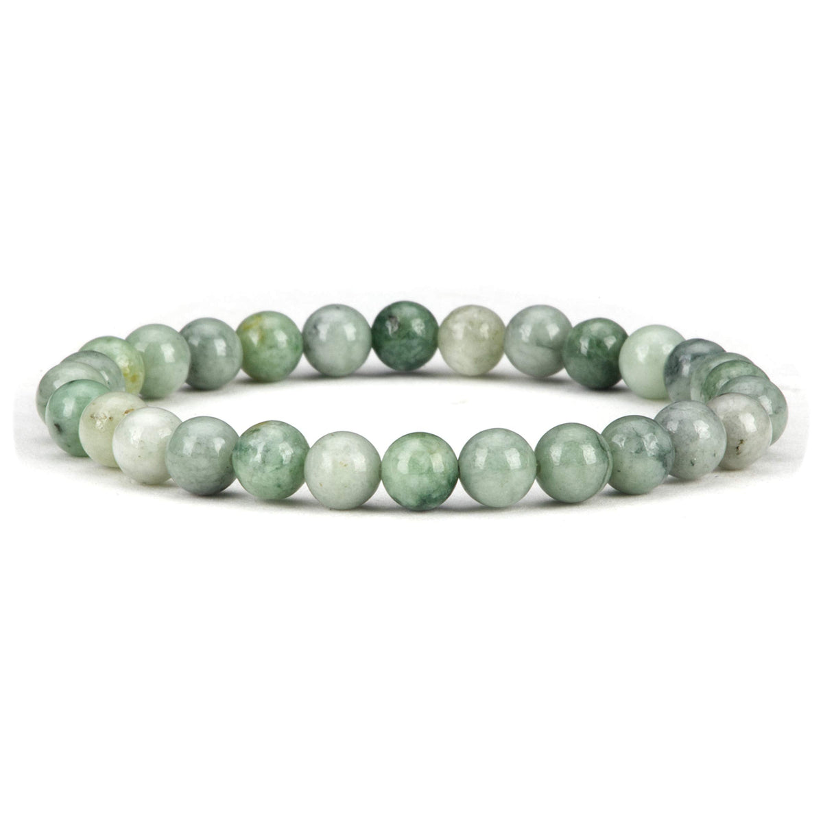 Cherry Tree Collection - Small, Medium, Large Sizes - Gemstone Beaded Bracelets For Women and Men - 6mm Round Beads (Burma Jade - Medium)