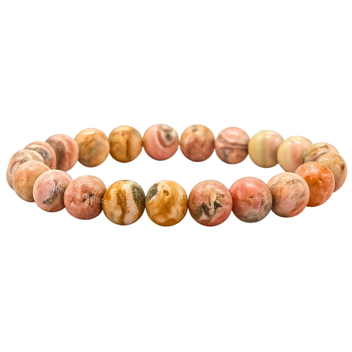 Amazing Gemstone Crystal Bracelet for Women Men's Gifts - Protection Healing Crystal Bracelet - 8mm Gemstone Beaded Stretchable Bracelet Pulseras Para Hombres Mujer Stocking Stuffers Mothers Day Gift (Rhodochrosite)