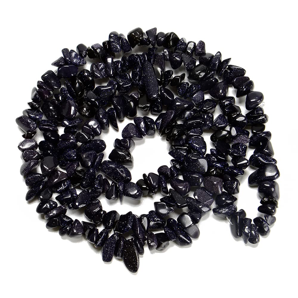 PLTbeads 7-8mm Natural Blue Sandstone Gemstone Chips Beads Healing Crystals Waist Bracelets Necklace Kit Irregular Stone DIY Crafts Design Jewelry Making