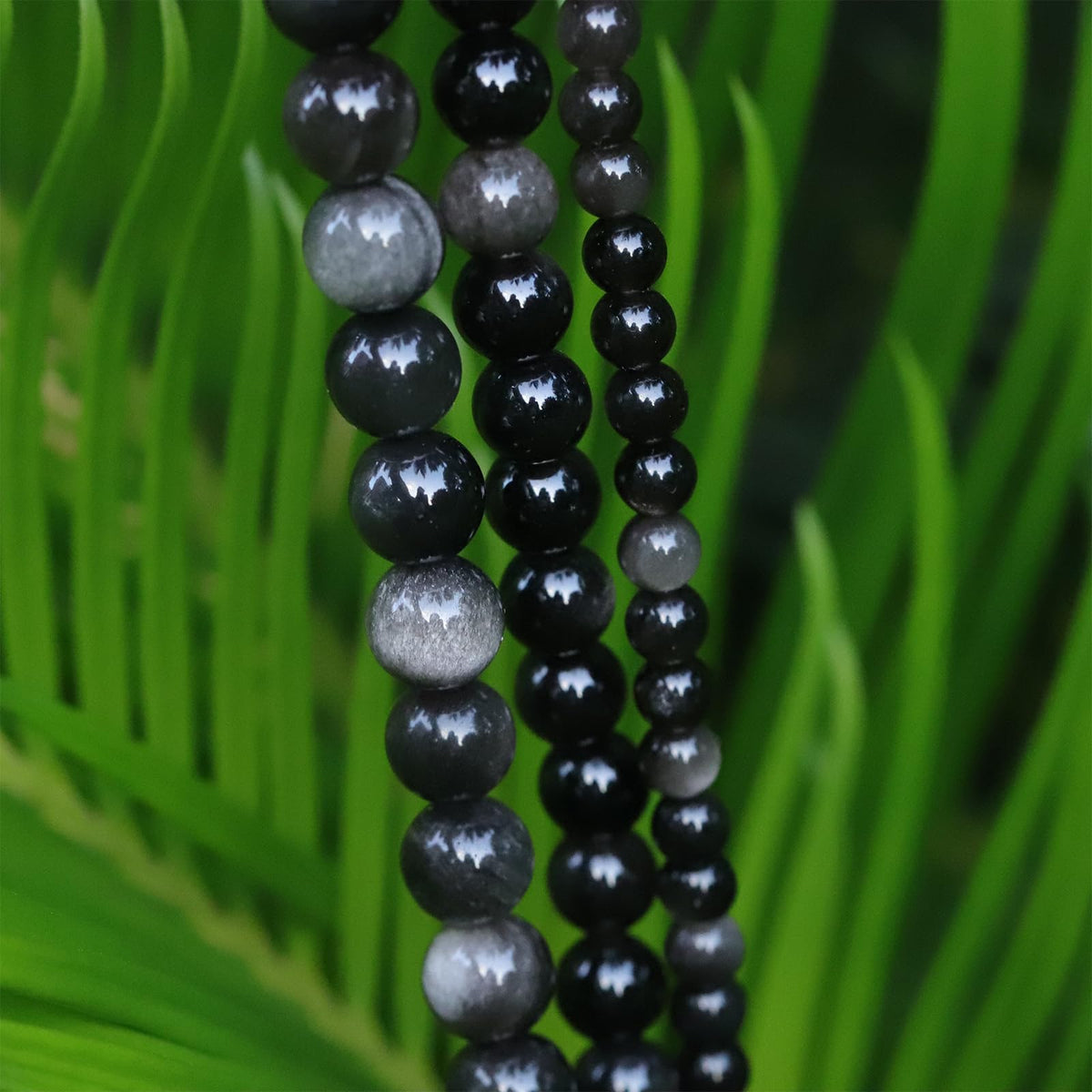 35pcs 10mm Natural Gemstone Beads for Jewelry Making Supplies,Obsidian Healing Crystal Polished Round Loose Stone Beads for Bracelet Necklace 15 Inch
