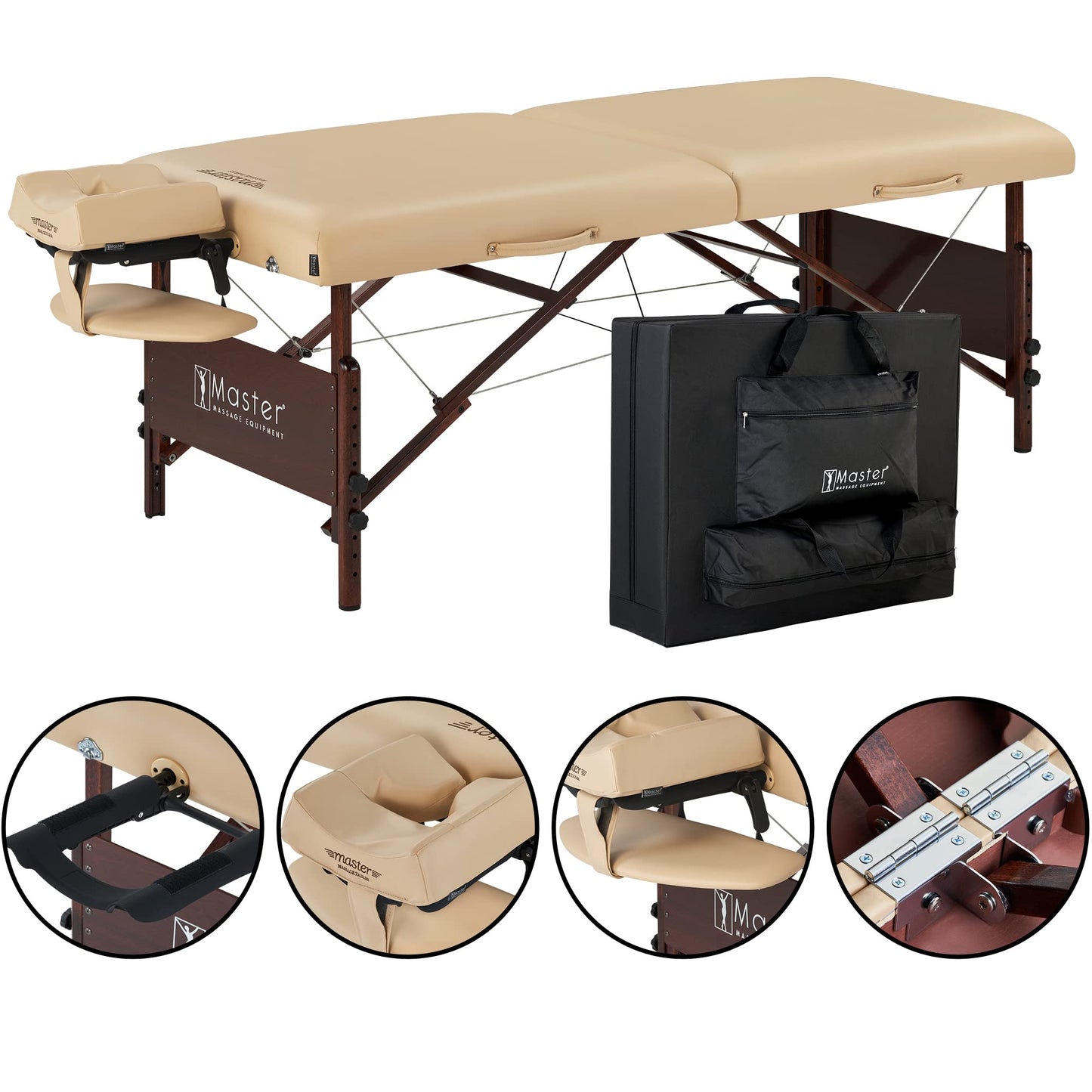 Master Massage 30" Del Ray Pro Portable Massage Table (30" Width x 84" Length) with Adjustable Table Height, 750lbs. Working Capacity- Massage Bed, Tattoo Table, Lash Table