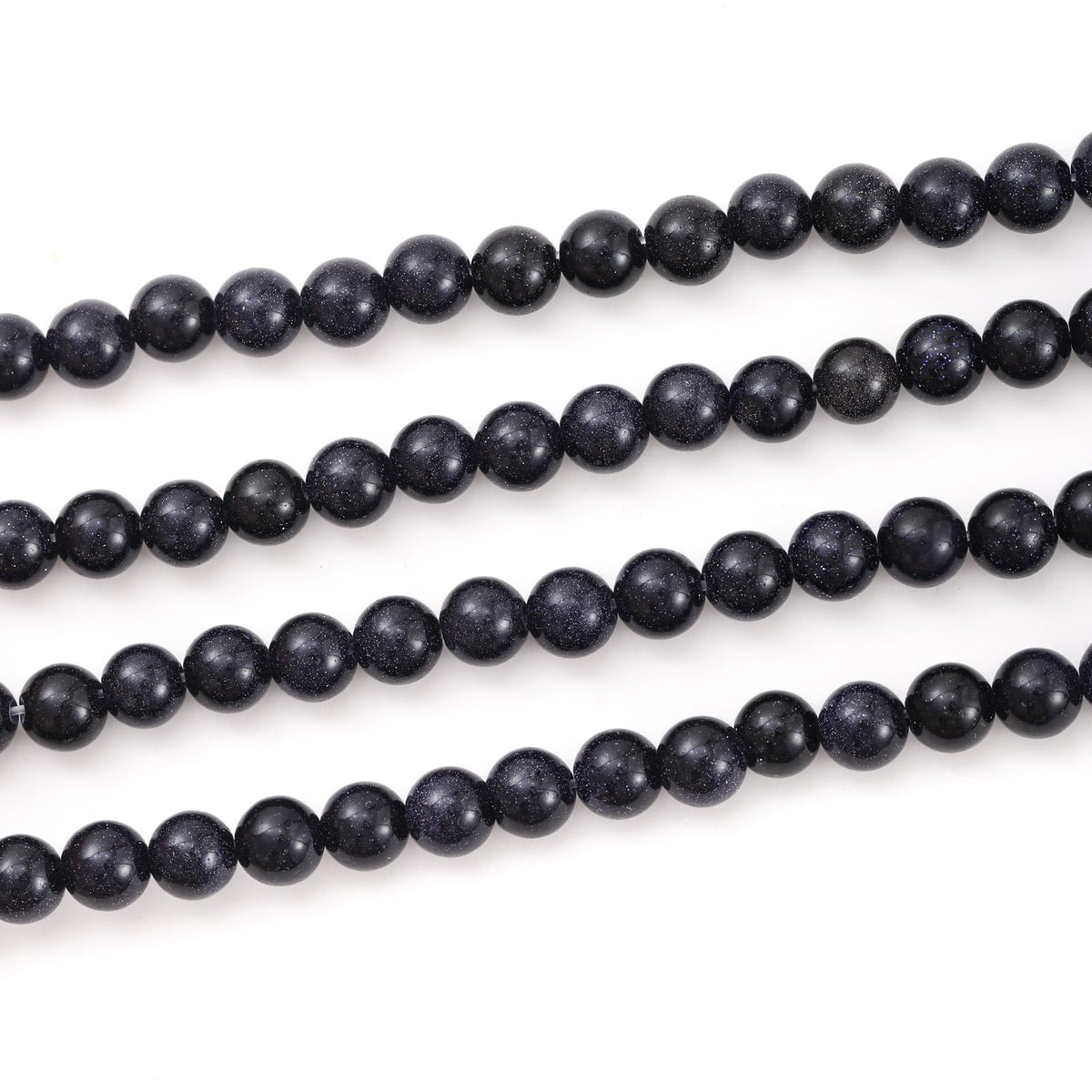 8mm 45pcs DIY Natural Blue Sandstone Stone Beads Round Healing Crystal Gemstone Loose Beads for Jewelry Making Handmade Bracelet Necklace