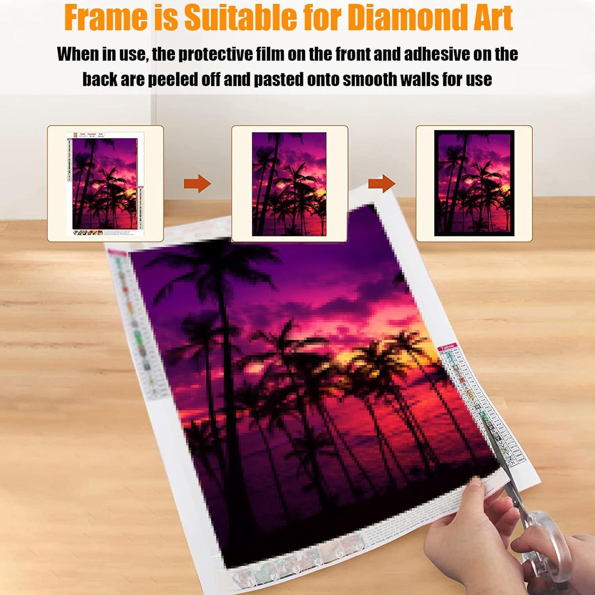 QUKLOGEN Diamond Art Frames 30x40cm,Magnetic Diamond Art Painting Canvas Frames 12"x16",PVC Self Adhesive with Hooks Suitable for 10x14 inches Pictures for Home Office Wall Door Decor