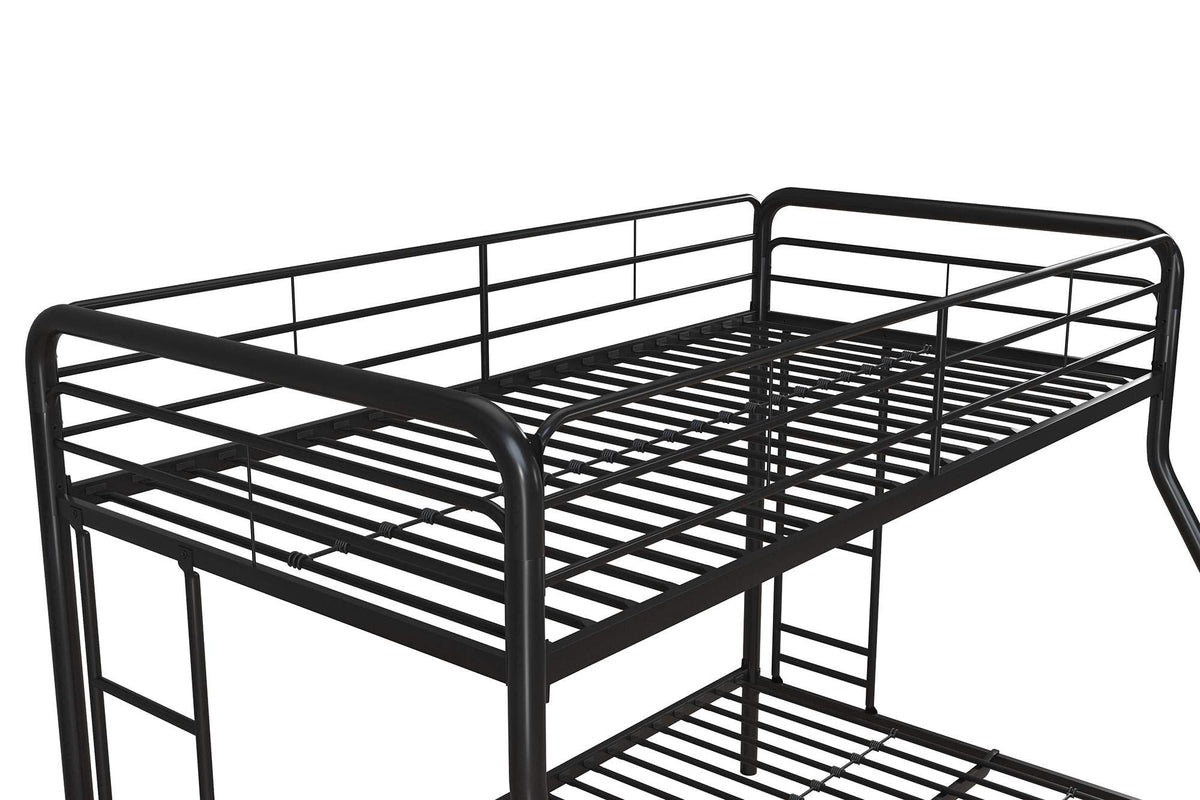 DHP Dusty Metal Bunk Bed with Secured Ladders, Twin/Full, Black