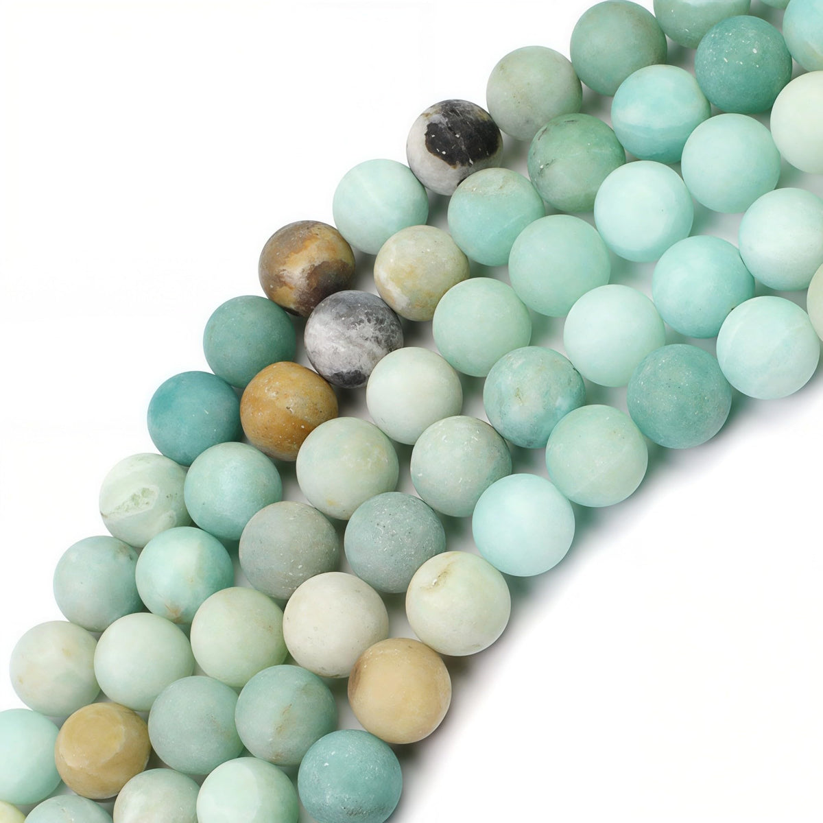 MJDCB Natural Matte Amazonite Round Loose Beads for Jewelry Making DIY Bracelet Necklace (10mm)