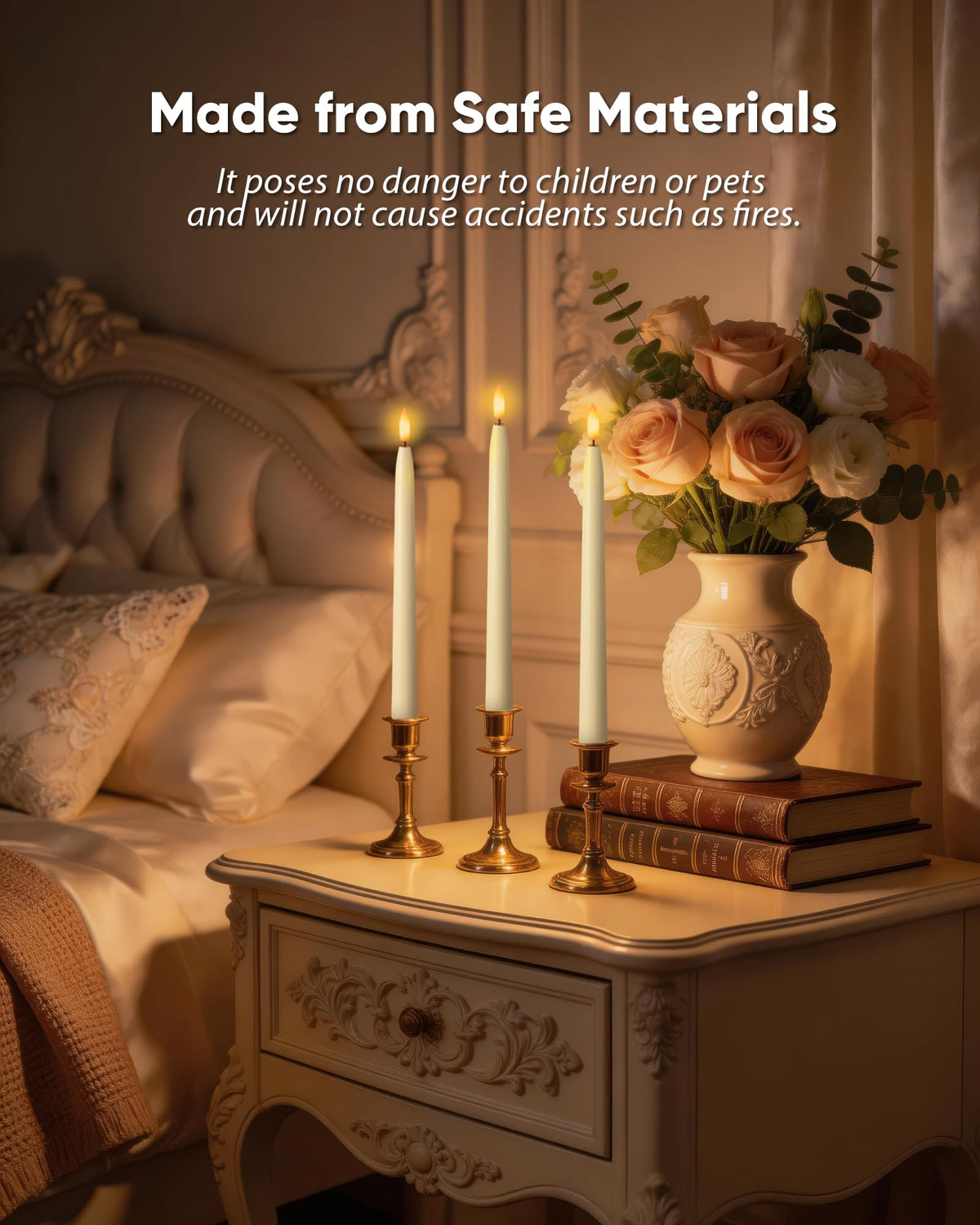 Homemory 11 inches Waxy Flameless Taper Candles with Remote Timer Dimmer, 12 Pcs Battery Operated Taper Candles with Flickering Flame, Ivory LED Candlesticks for Wedding, Christmas Indoor Decoration