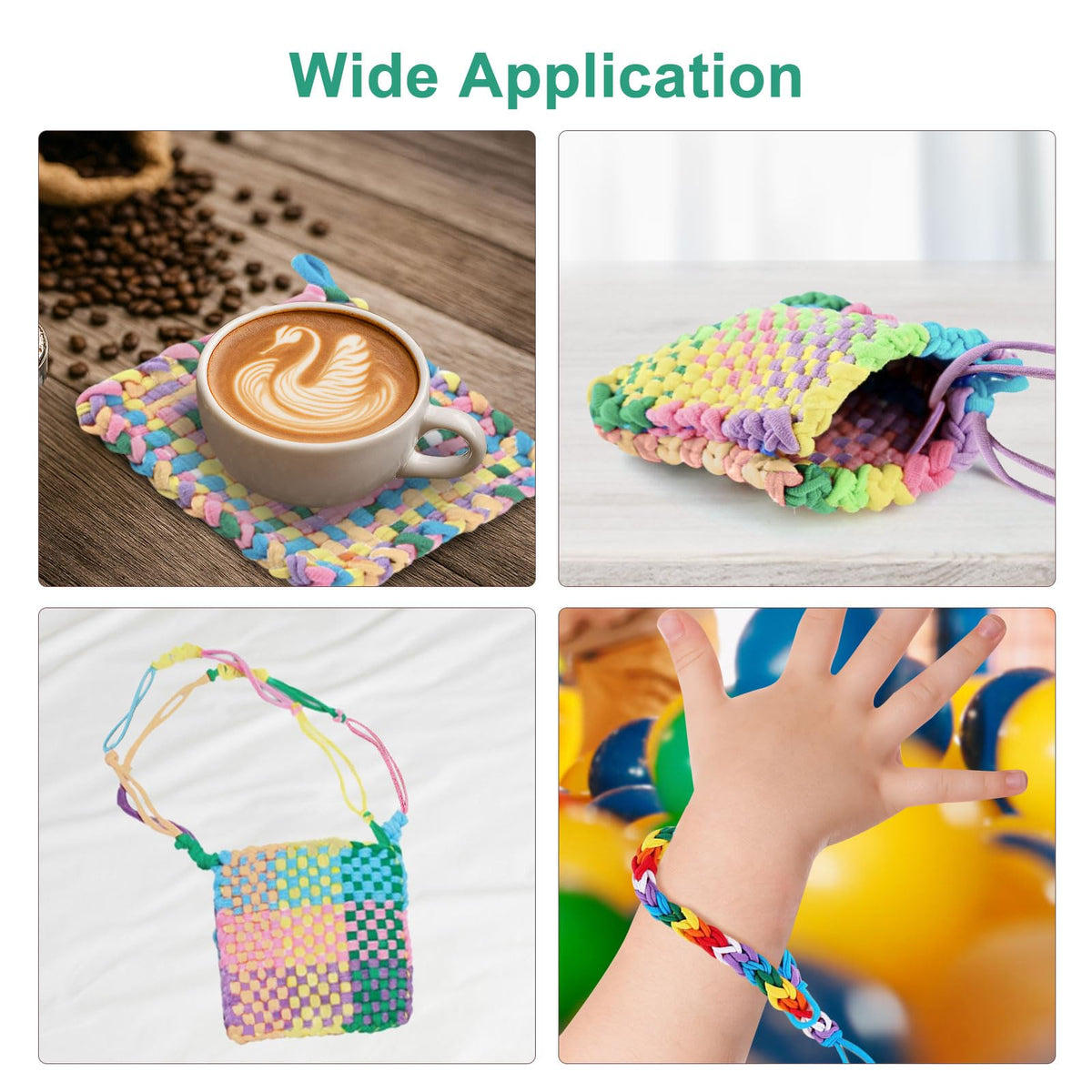800 PCS Weaving Loom Loops for 7-Inch Loom, 8 Color Potholder Refill Bands, Durable Elastic Nylon Craft Loops for Kids & Adults DIY Weaving Projects, Colorful Arts & Crafts Supplies