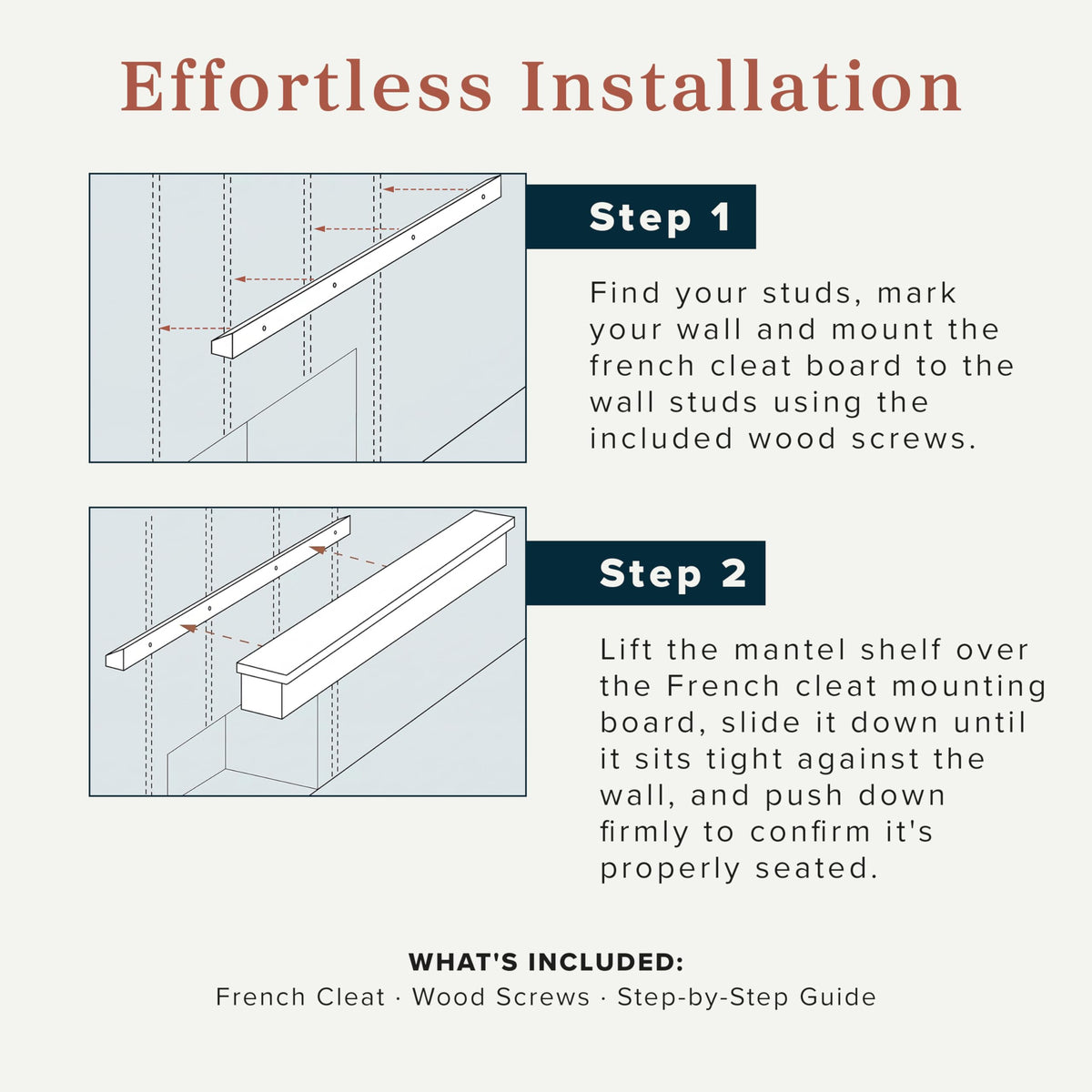 MANTELSDIRECT 60 Inch Floating Fireplace Mantel Wood Shelf in White - Colton from Mantels Direct | Wooden Rustic Wall Shelf Perfect for Décor and Electric Fireplaces