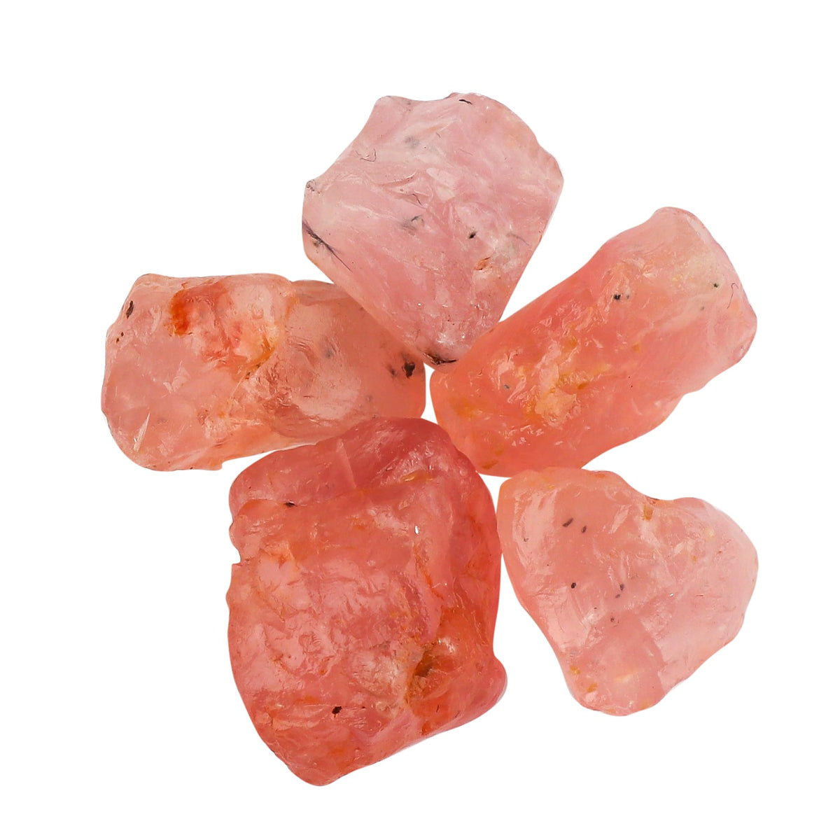 CRYSTALIS 5pcs Natural Big Pink Chrysolite Loose Gemstone Wholesale Bulk Rough Jewelry Making Supply, Chakra & Healing Raw Stones, Wire Wrapping, DIY, Gem Collection [12-16mm]