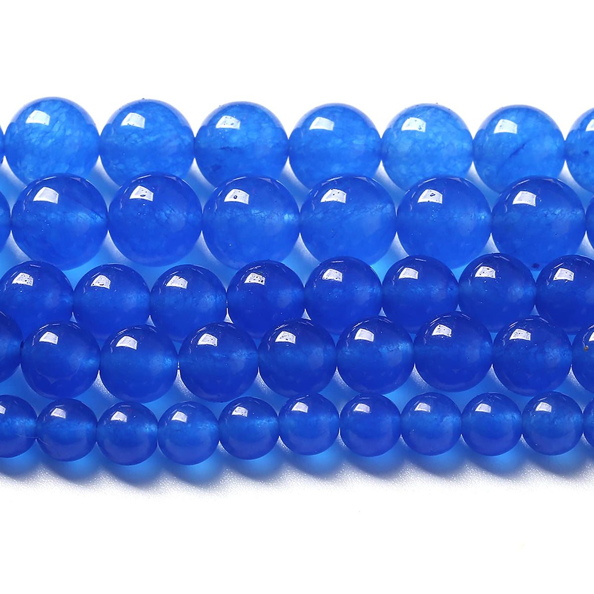 90pcs 4mm Natural Blue Jades Chalcedony Stone Beads Round Loose Spacer Beads for Jewelry Making DIY Bracelets Crystal Energy Healing Power Stone (4mm, Blue Chalcedony)